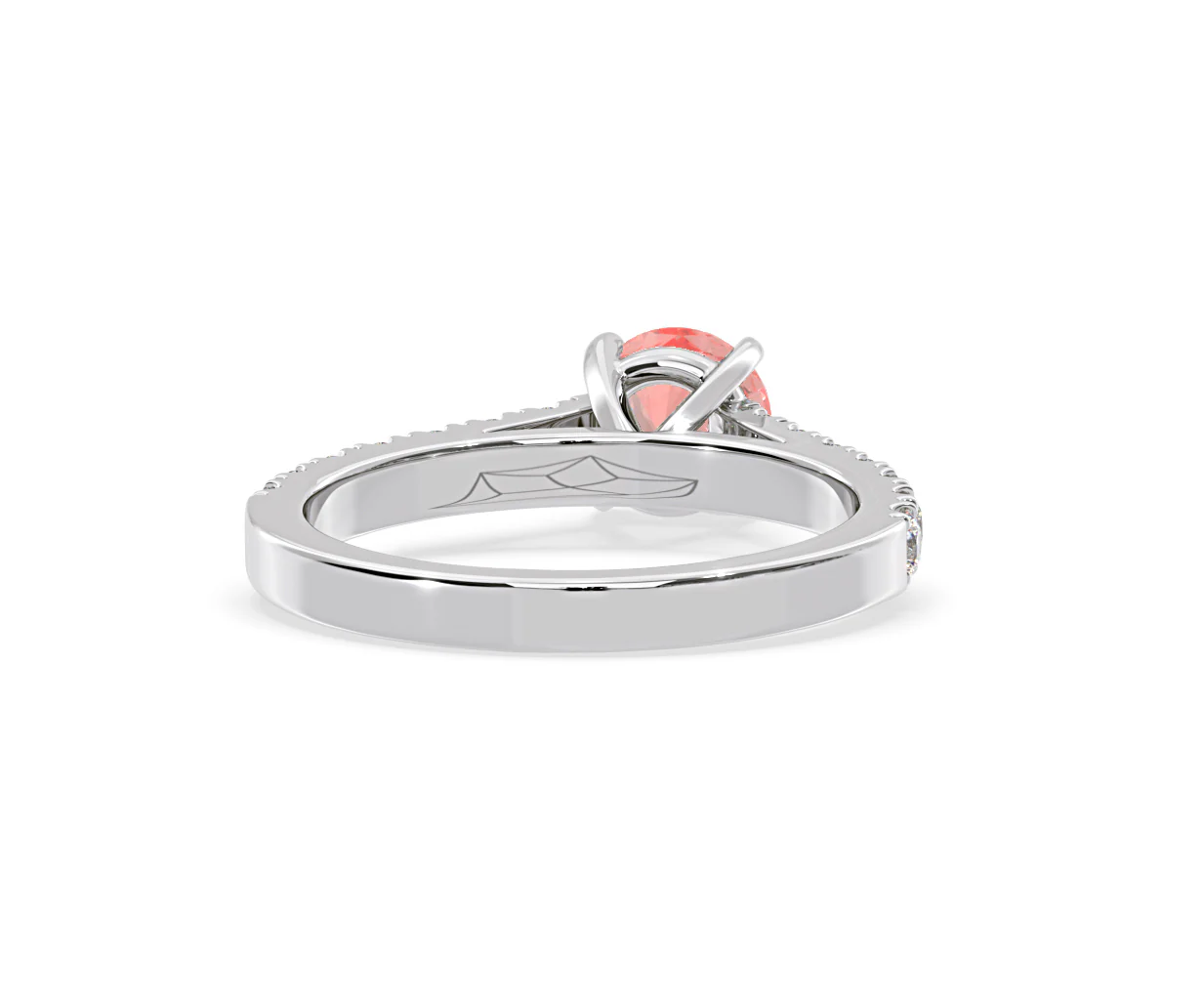 Natalia Pink Lab Diamond 1.50ct Side Stone Ring in Platinum - Elara Collection - Image 49