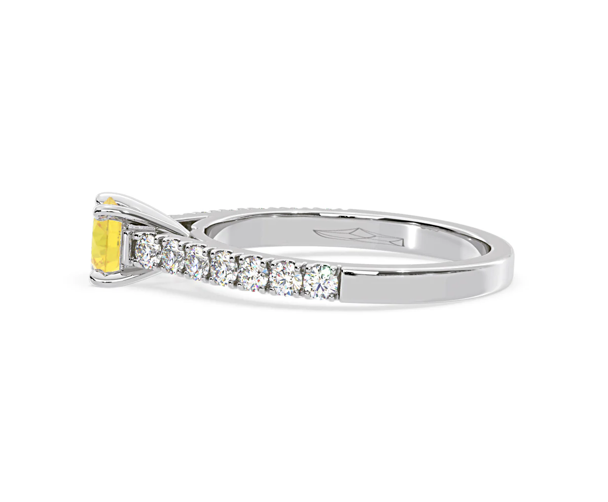 Natalia Yellow Lab Diamond 0.91ct Side Stone Ring in Platinum - Elara Collection - Image 27