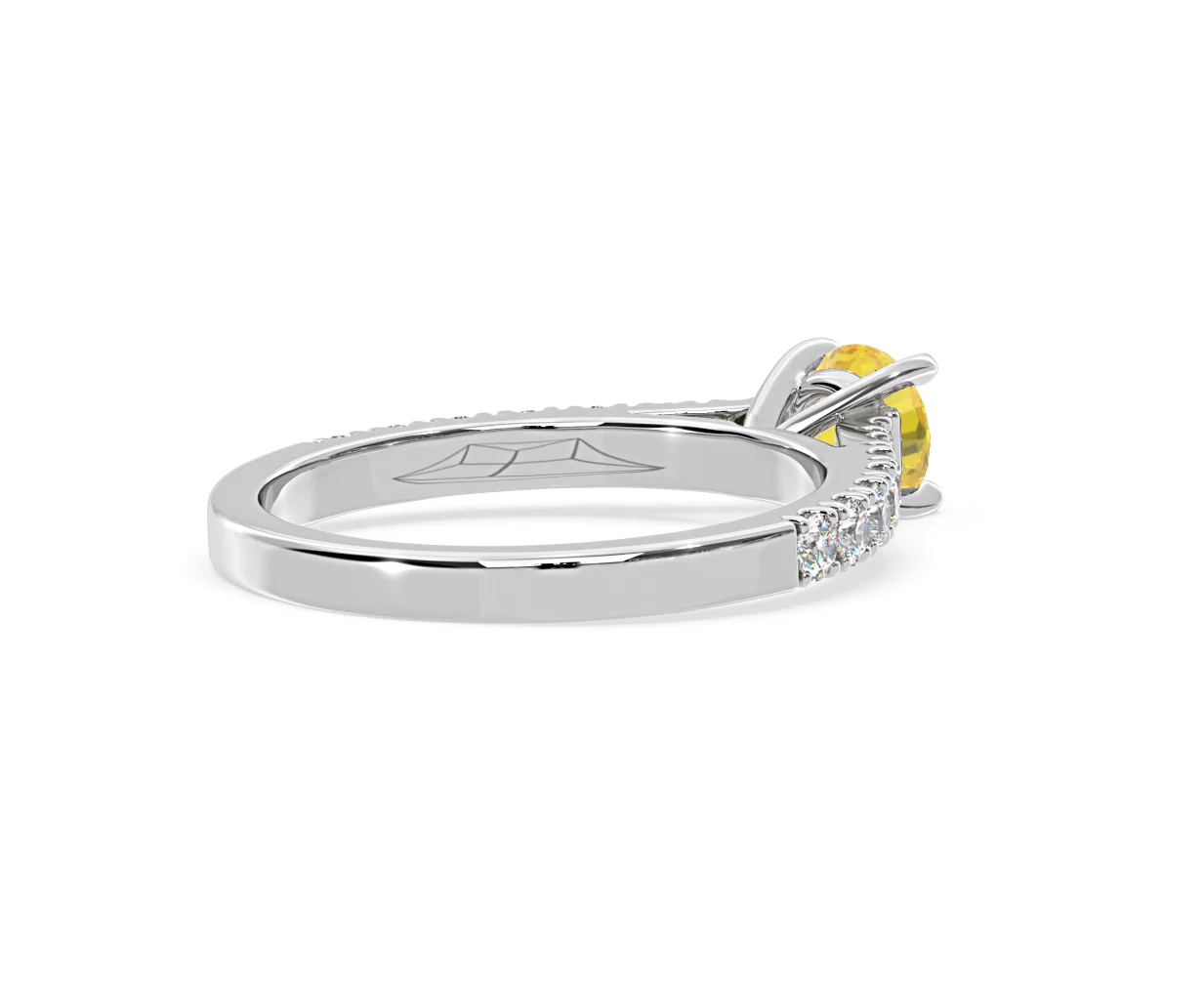 Natalia Yellow Lab Diamond 0.91ct Side Stone Ring in Platinum - Elara Collection - Image 56