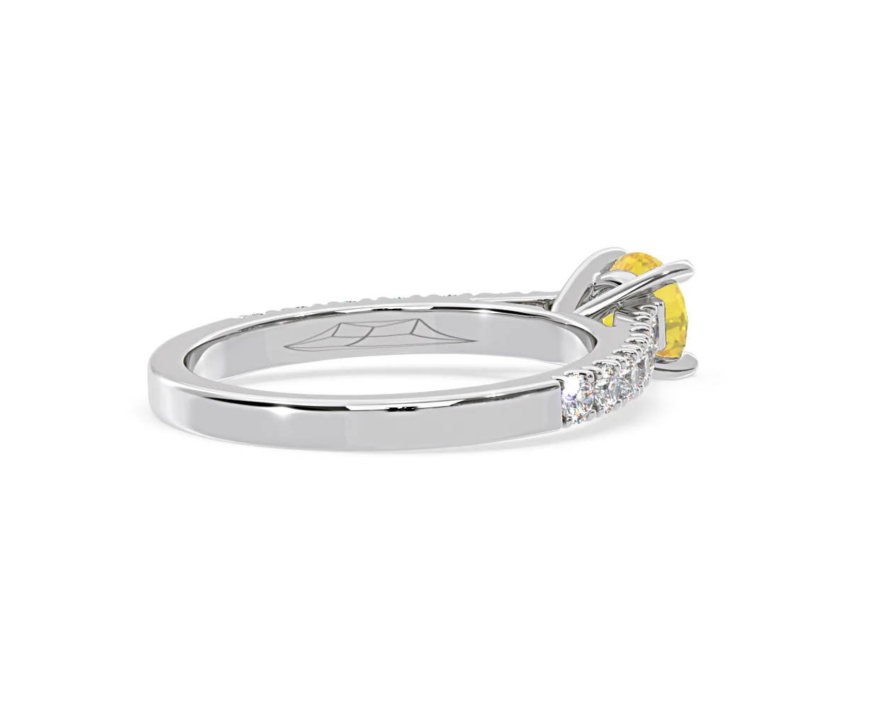 Natalia Yellow Lab Diamond 0.91ct Side Stone Ring in Platinum - Elara Collection - Image 57