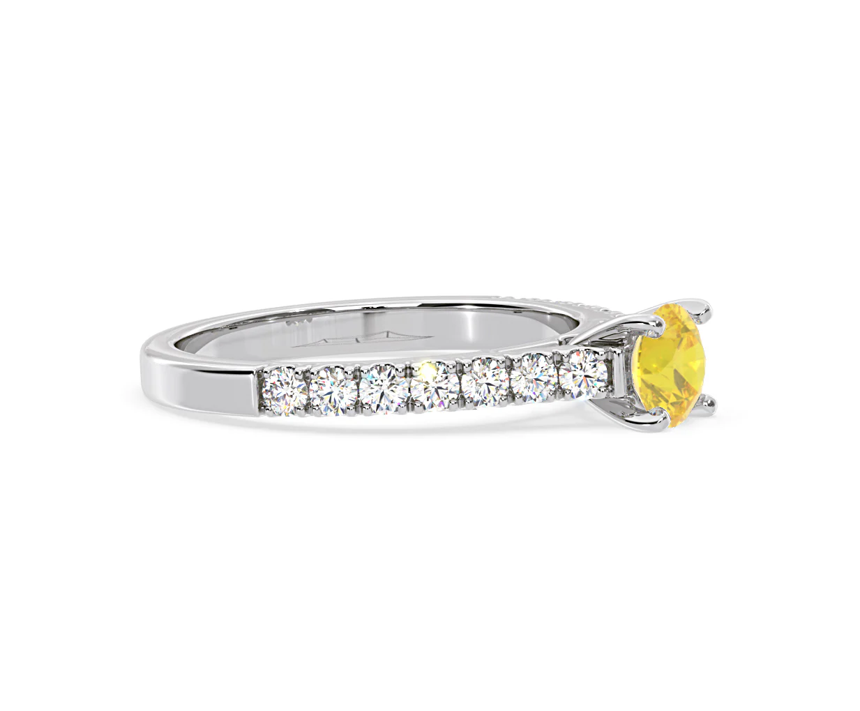 Natalia Yellow Lab Diamond 0.91ct Side Stone Ring in Platinum - Elara Collection - Image 73