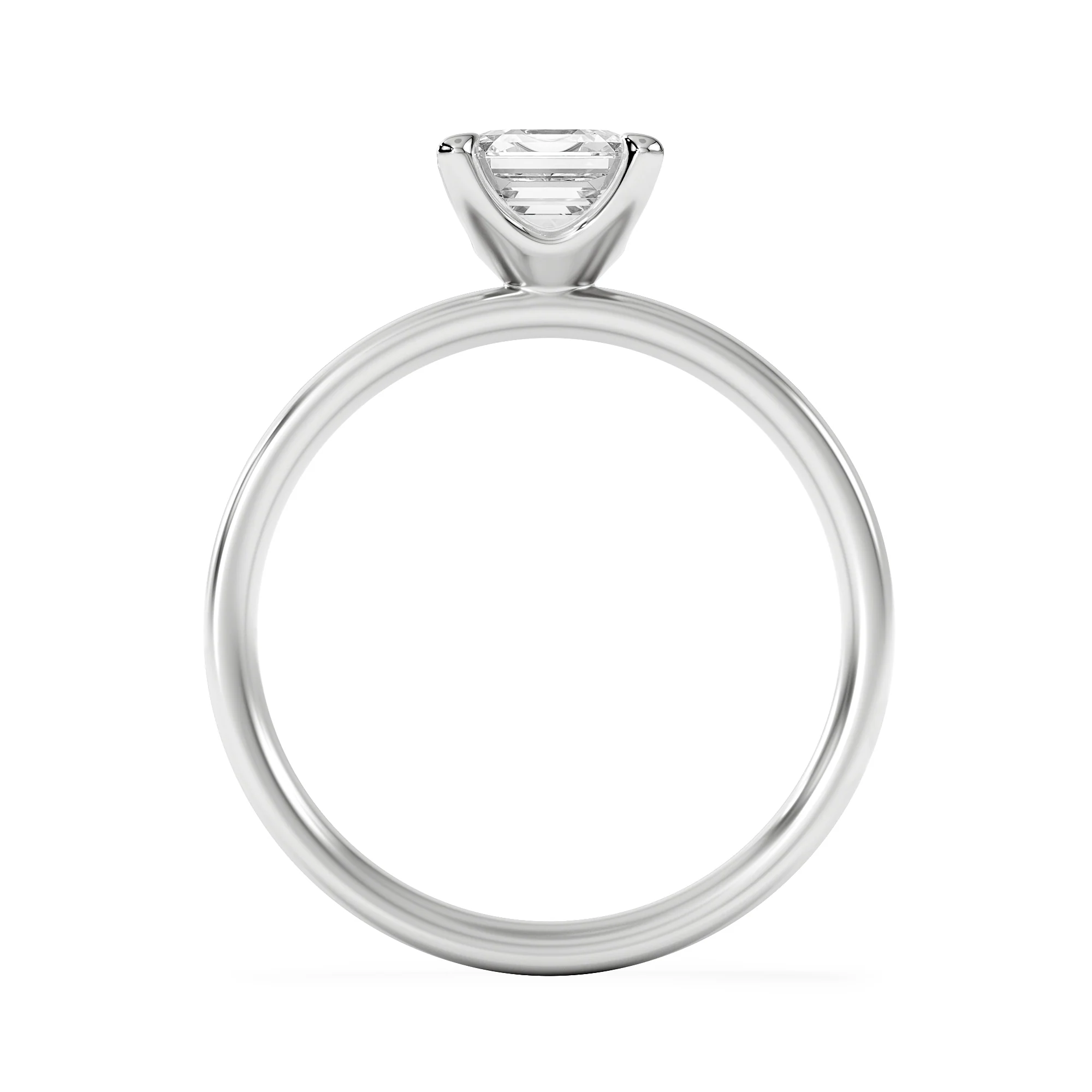 Origin 1.00ct Asscher Cut Lab Diamond Solitaire Engagement Ring in Platinum - Image 3