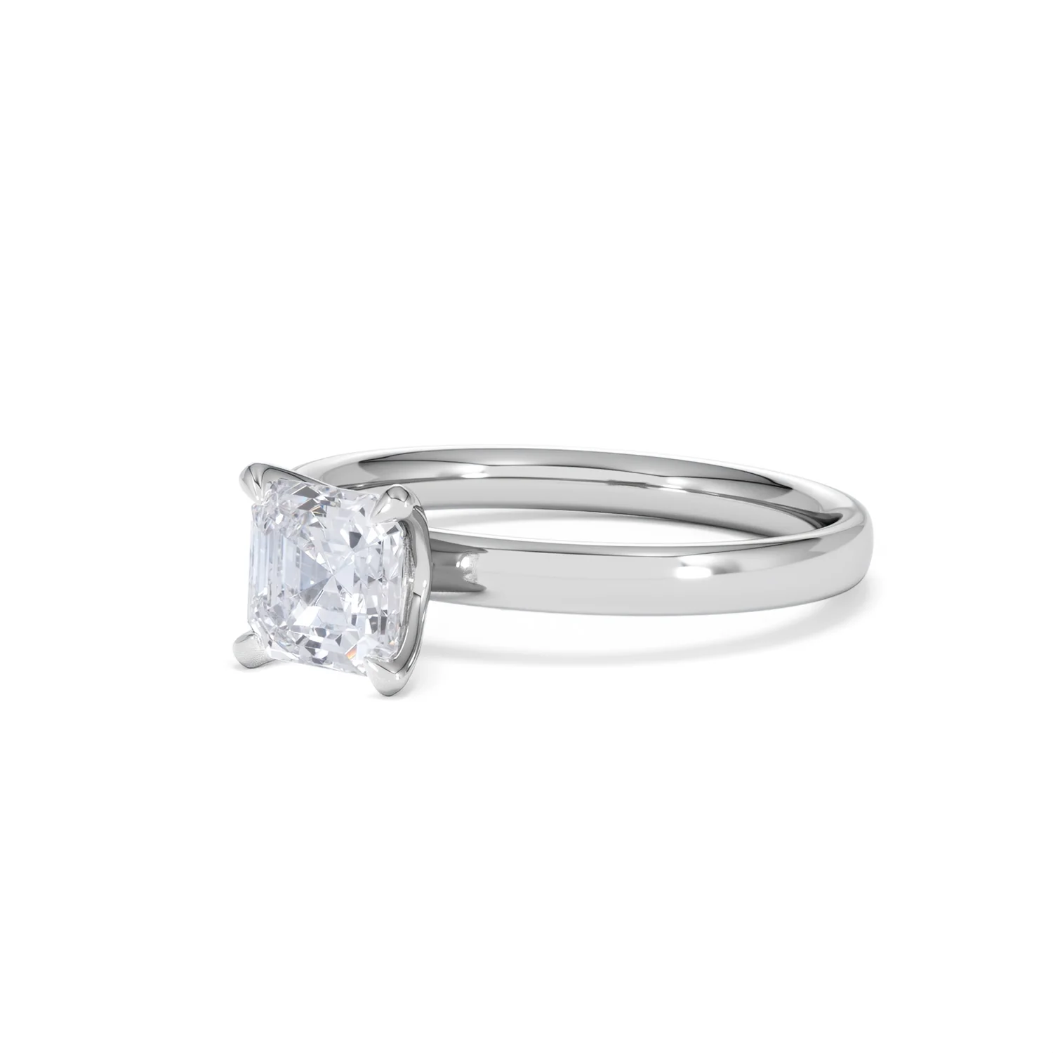 Origin 1.00ct Asscher Cut Lab Diamond Solitaire Engagement Ring in Platinum - Image 80