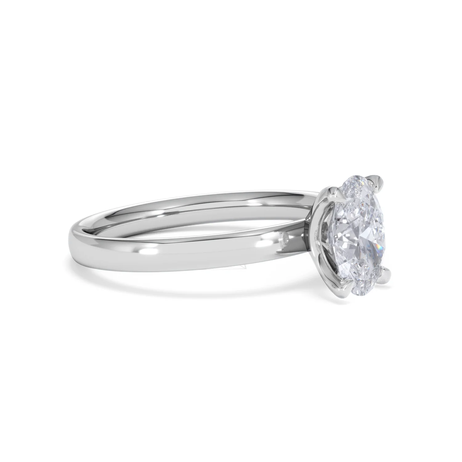 Origin 1.00ct Oval Cut Lab Diamond Solitaire Engagement Ring in 18K White Gold - Image 19