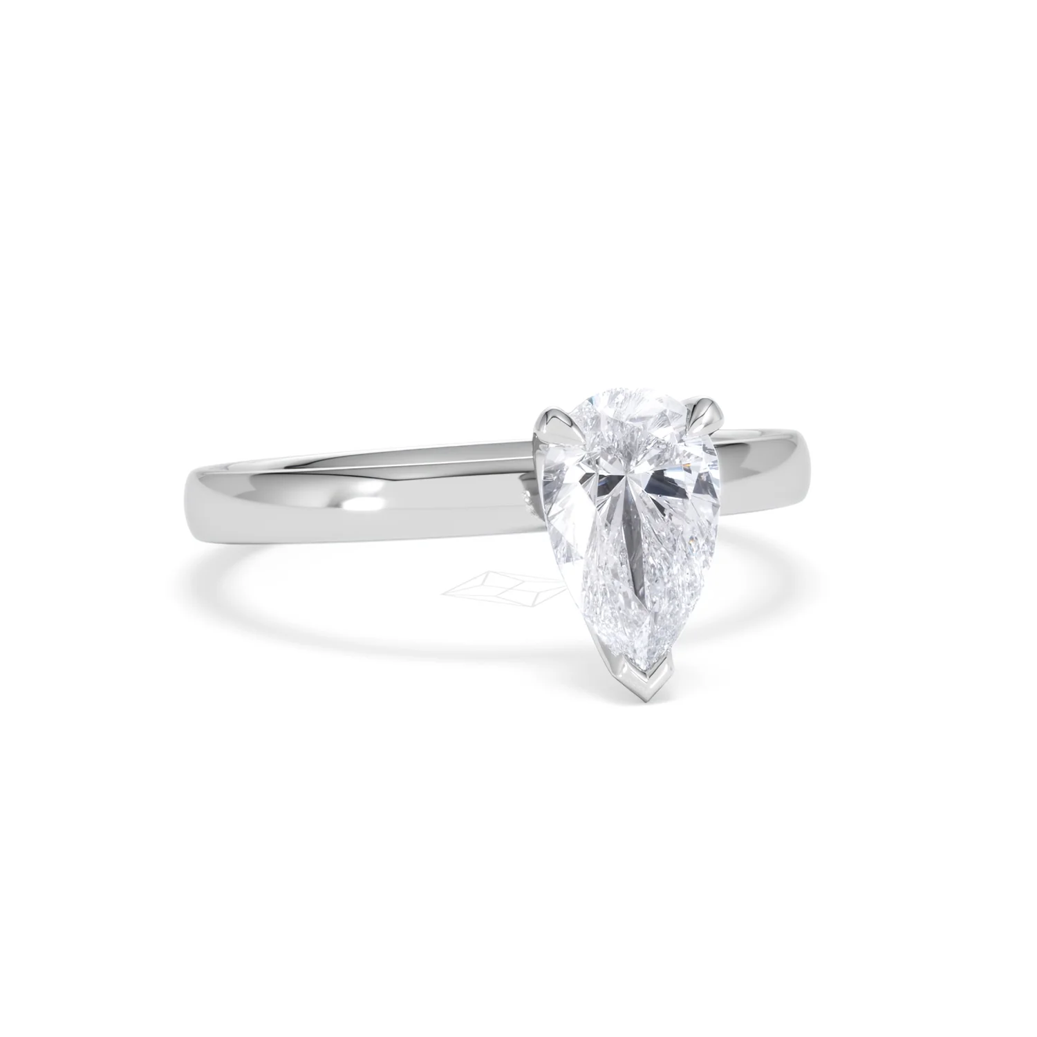 Origin 1.00ct Pear Cut Lab Diamond Solitaire Engagement Ring in 18K White Gold - Image 11