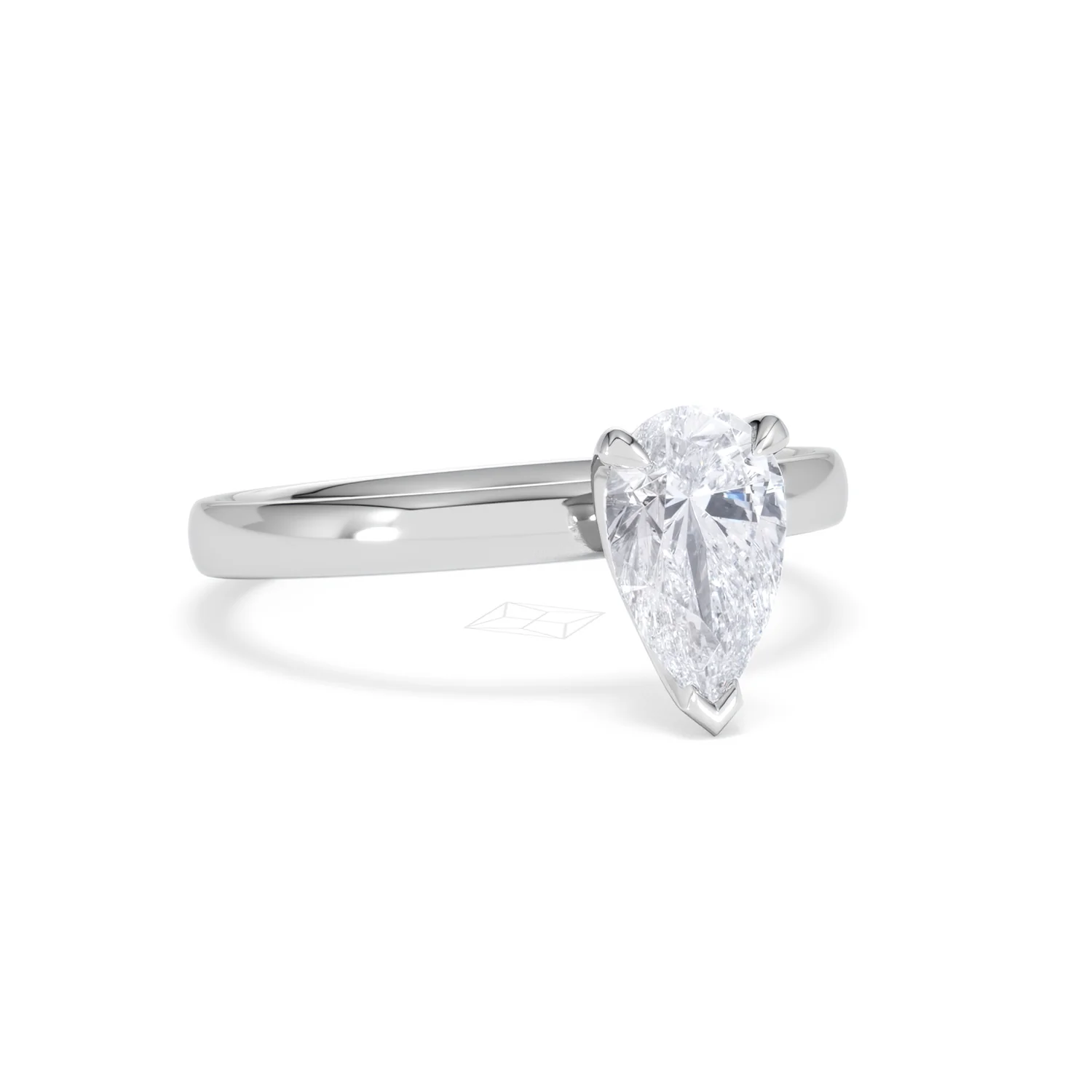 Origin 1.00ct Pear Cut Lab Diamond Solitaire Engagement Ring in 18K White Gold - Image 12