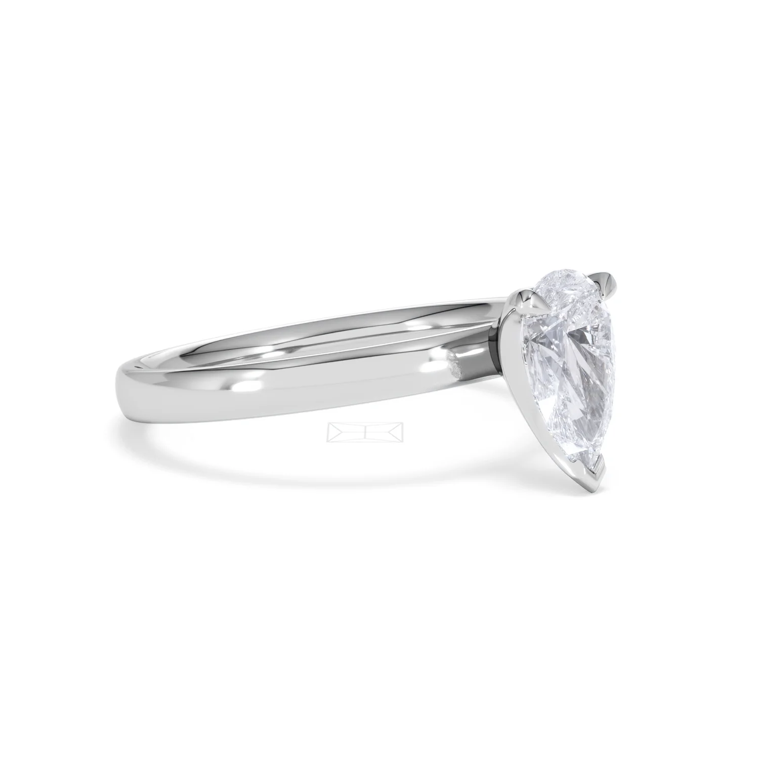 Origin 1.00ct Pear Cut Lab Diamond Solitaire Engagement Ring in 18K White Gold - Image 17