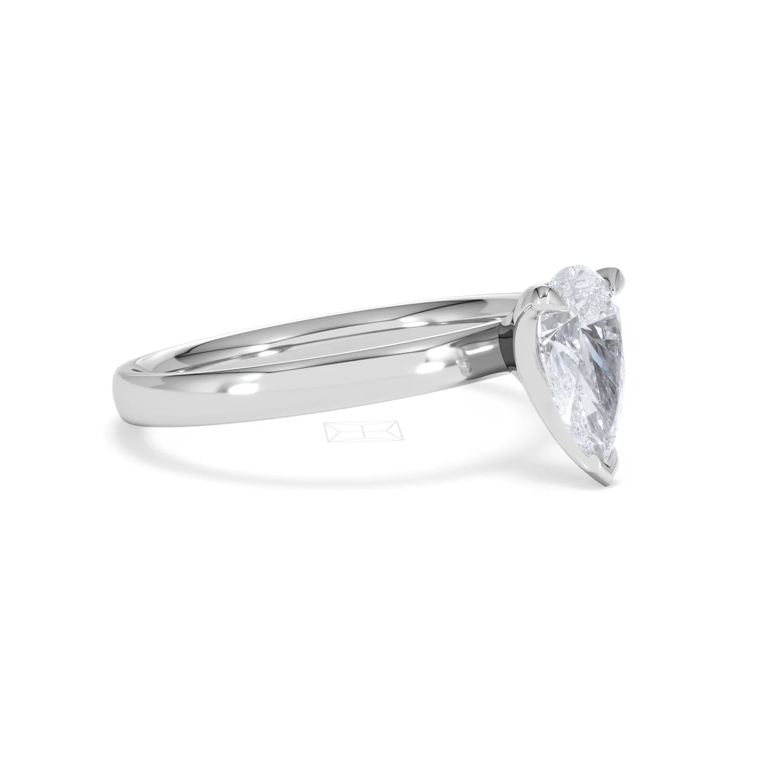 Origin 1.00ct Pear Cut Lab Diamond Solitaire Engagement Ring in 18K White Gold - Image 18