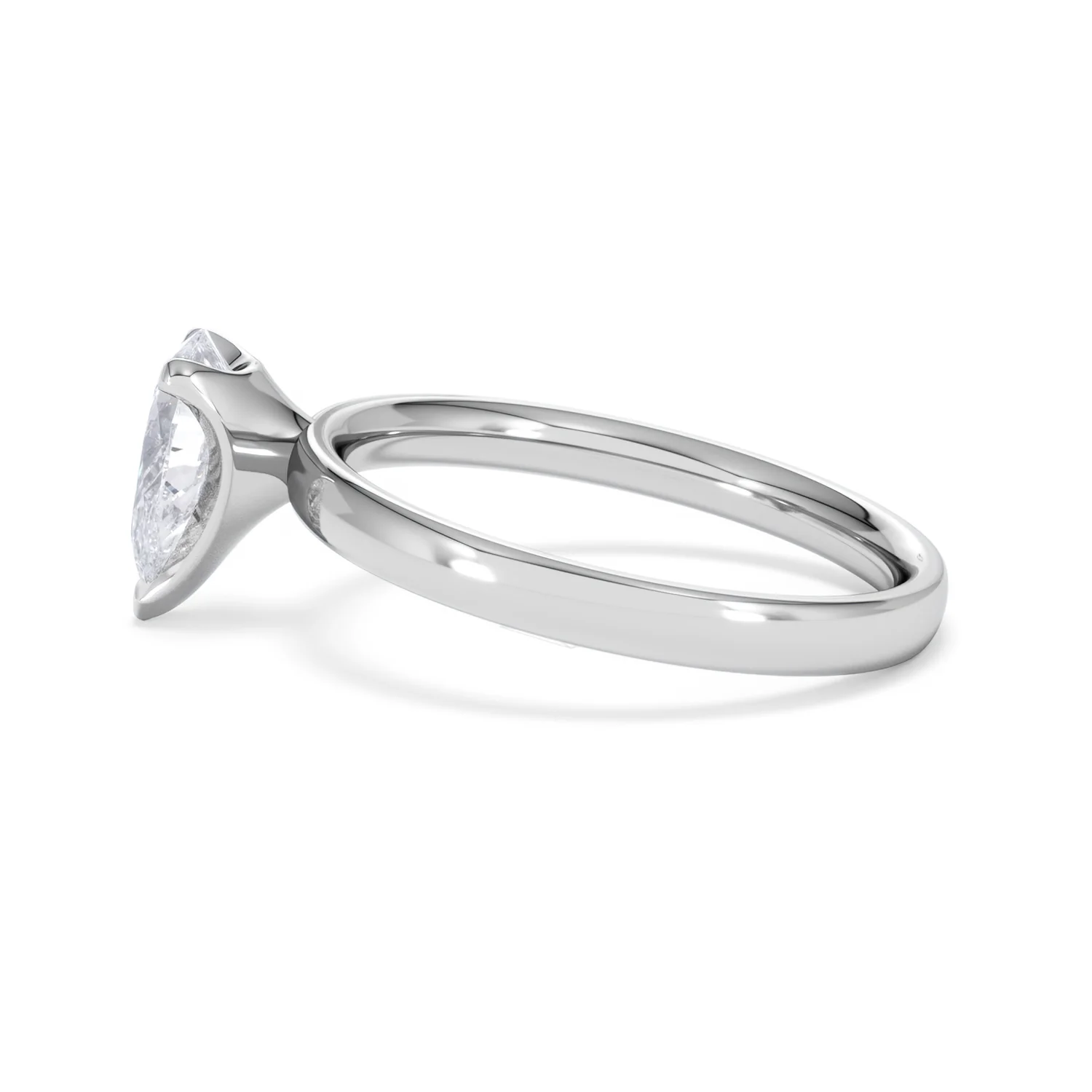 Origin 1.00ct Pear Cut Lab Diamond Solitaire Engagement Ring in 18K White Gold - Image 66