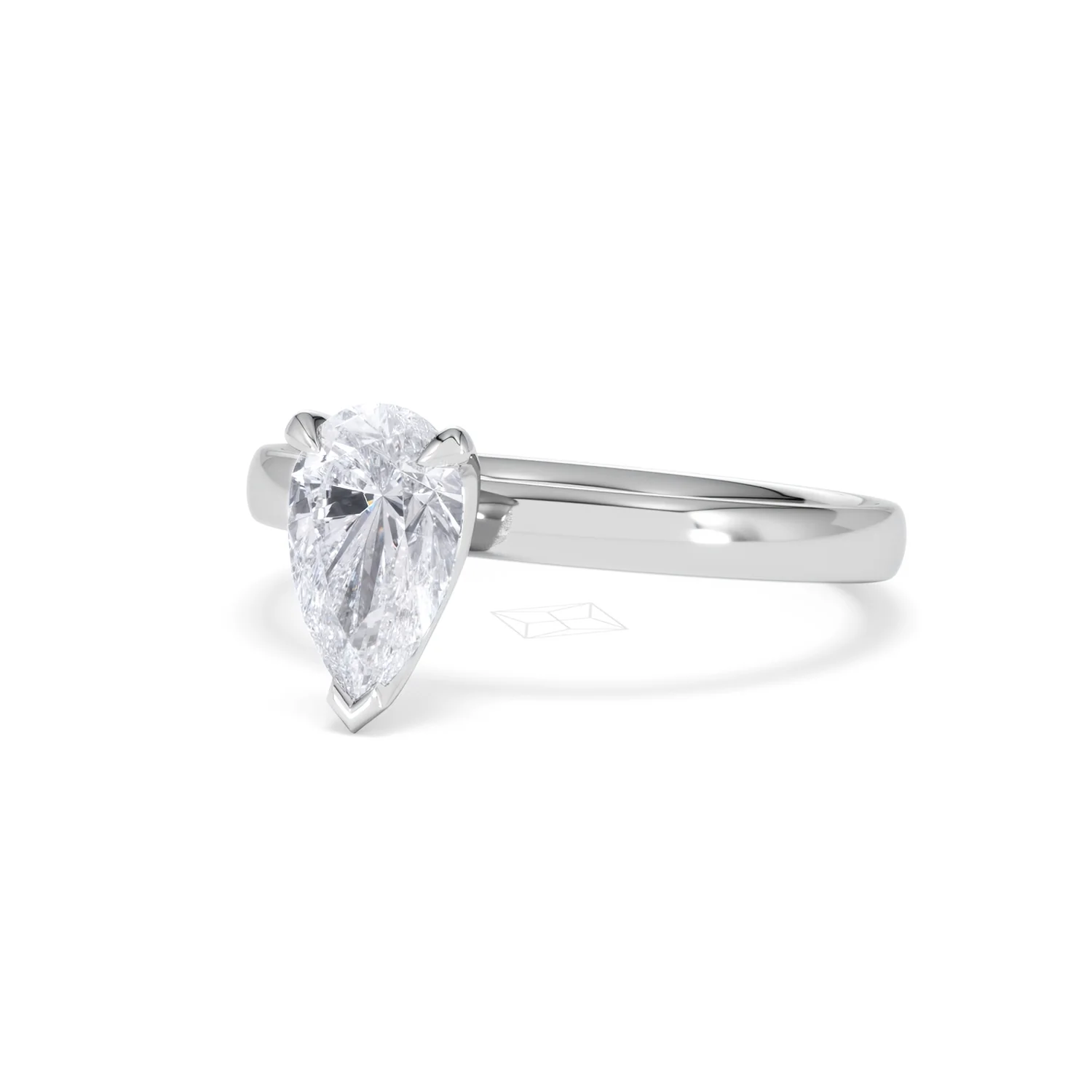 Origin 1.00ct Pear Cut Lab Diamond Solitaire Engagement Ring in 18K White Gold - Image 81