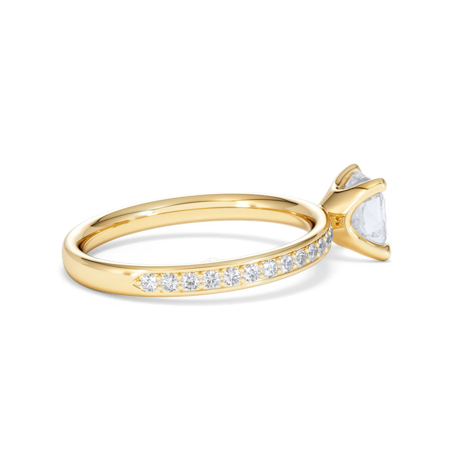 Origin 1.25ct Asscher Cut Lab Diamond Solitaire Engagement Ring with Side Stones in 18K Yellow Gold - Image 31