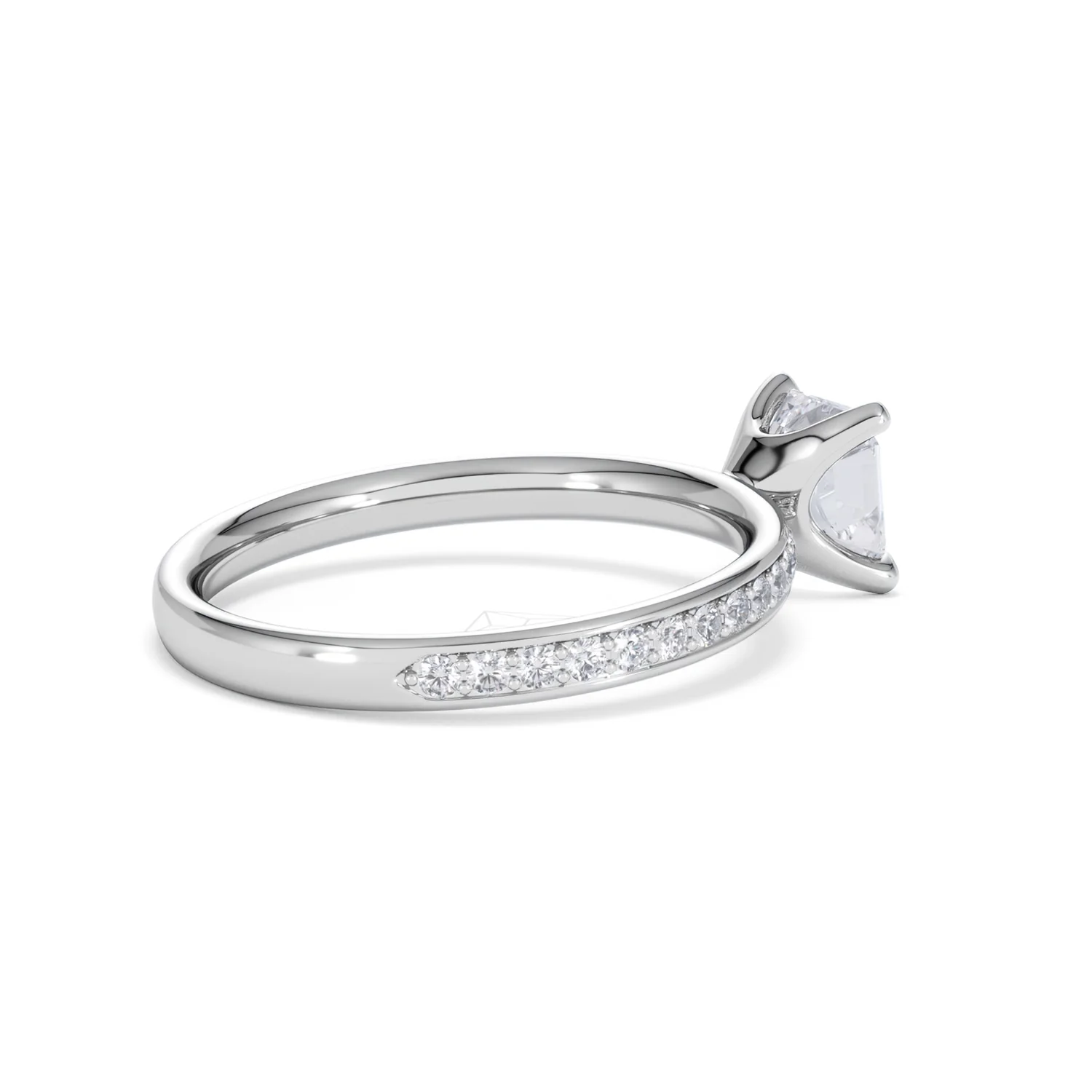 Origin 1.25ct Asscher Cut Lab Diamond Solitaire Engagement Ring with Side Stones in Platinum - Image 34