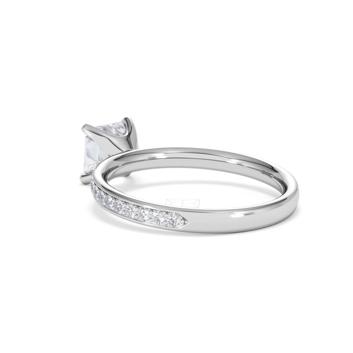 Origin 1.25ct Asscher Cut Lab Diamond Solitaire Engagement Ring with Side Stones in Platinum - Image 56