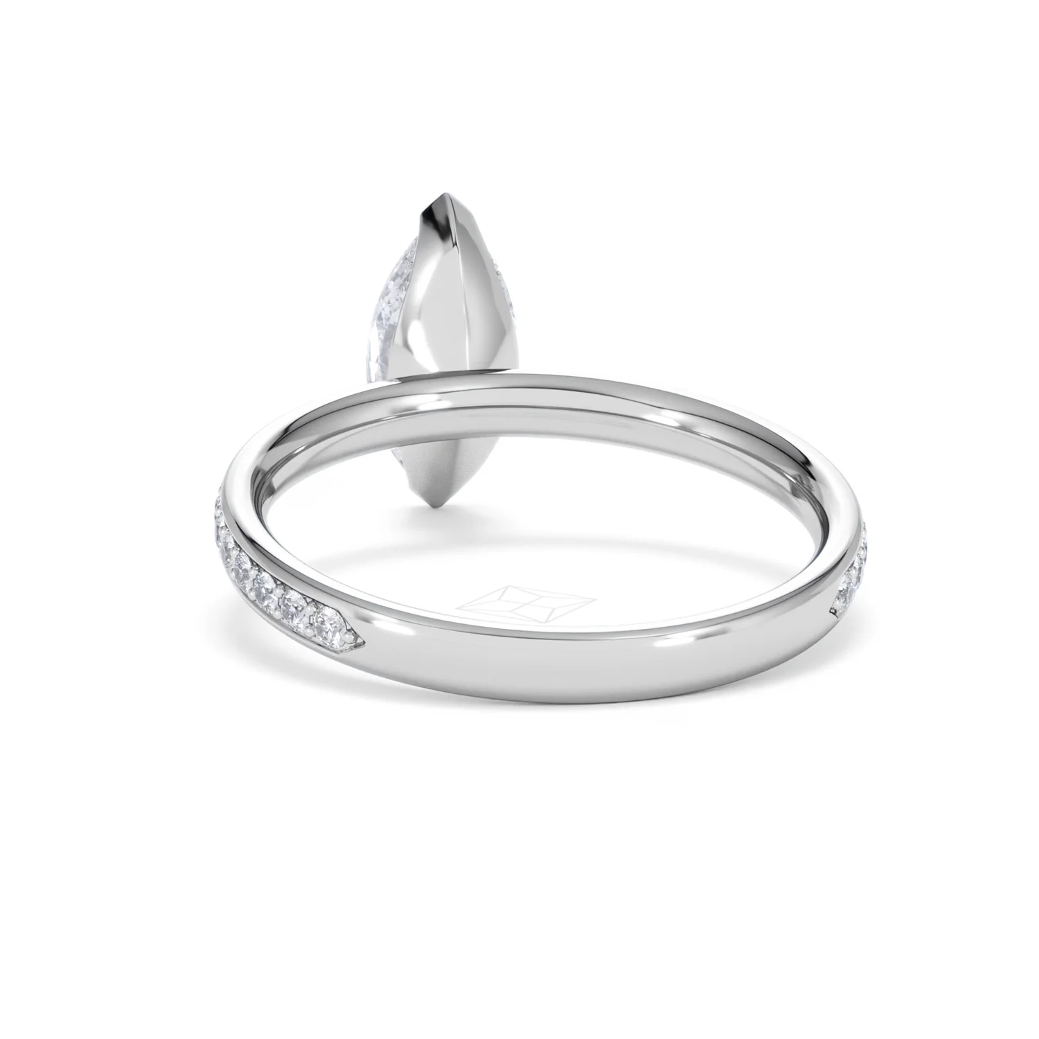 Origin 1.25ct Marquise Cut Lab Diamond Solitaire Engagement Ring with Side Stones in Platinum - Image 50