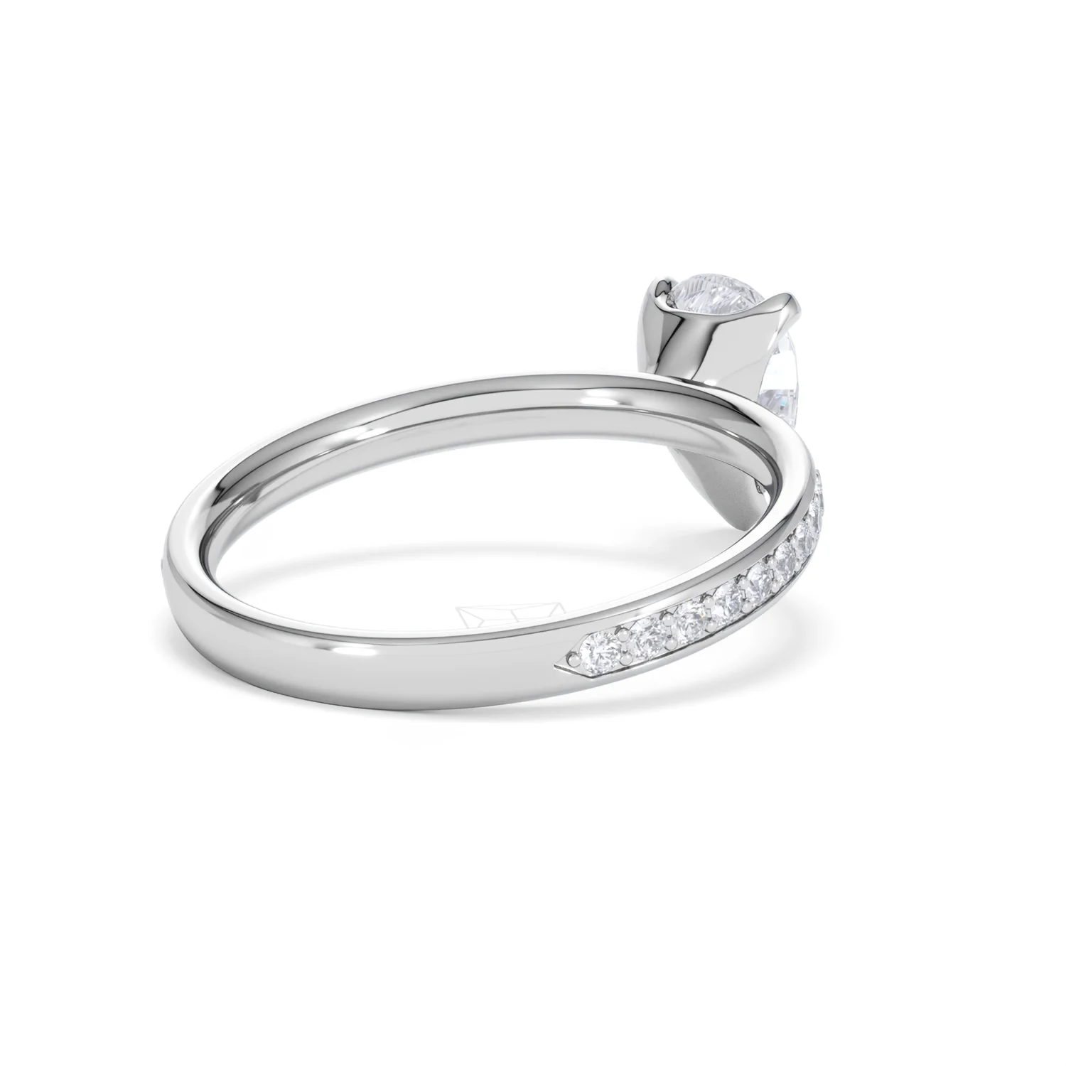 Origin 1.25ct Pear Cut Lab Diamond Solitaire Engagement Ring with Side Stones in 18K White Gold - Image 39