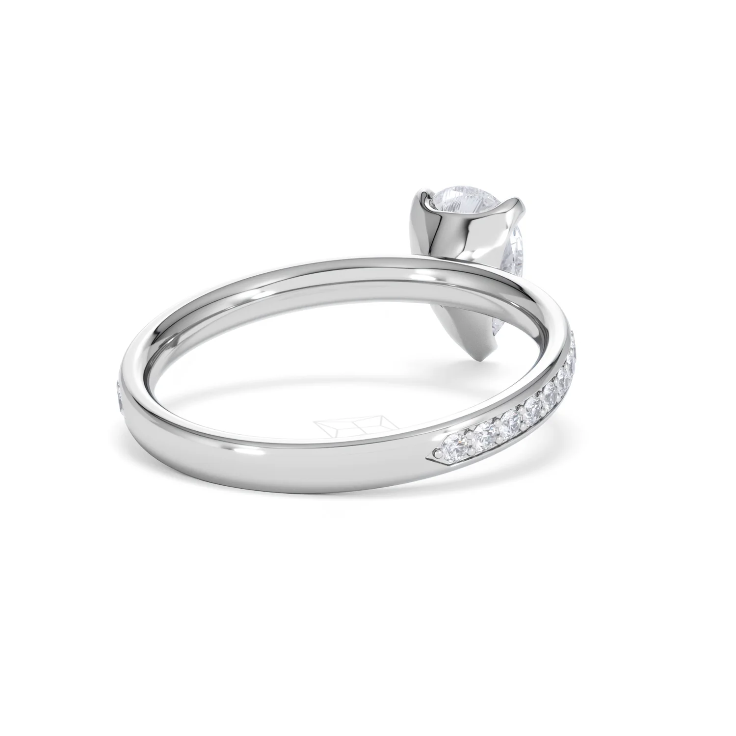Origin 1.25ct Pear Cut Lab Diamond Solitaire Engagement Ring with Side Stones in 18K White Gold - Image 41