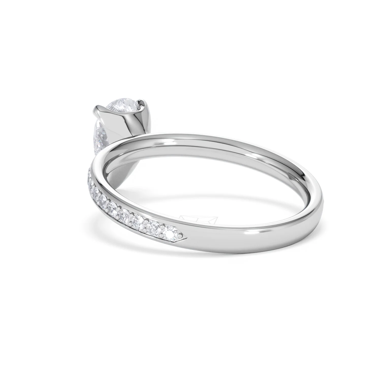 Origin 1.25ct Pear Cut Lab Diamond Solitaire Engagement Ring with Side Stones in 18K White Gold - Image 55