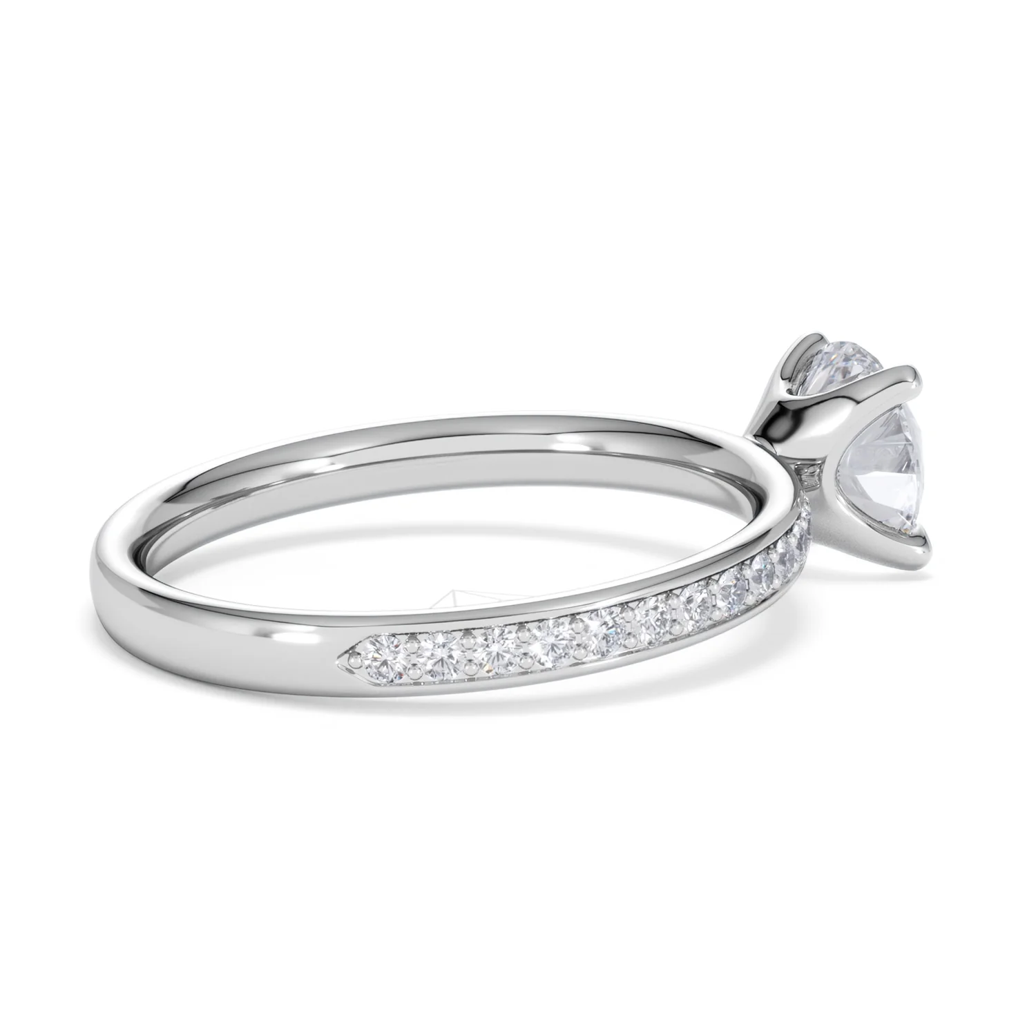 Origin 1.25ct Round Cut Lab Diamond Solitaire Engagement Ring with Side Stones in Platinum - Image 33