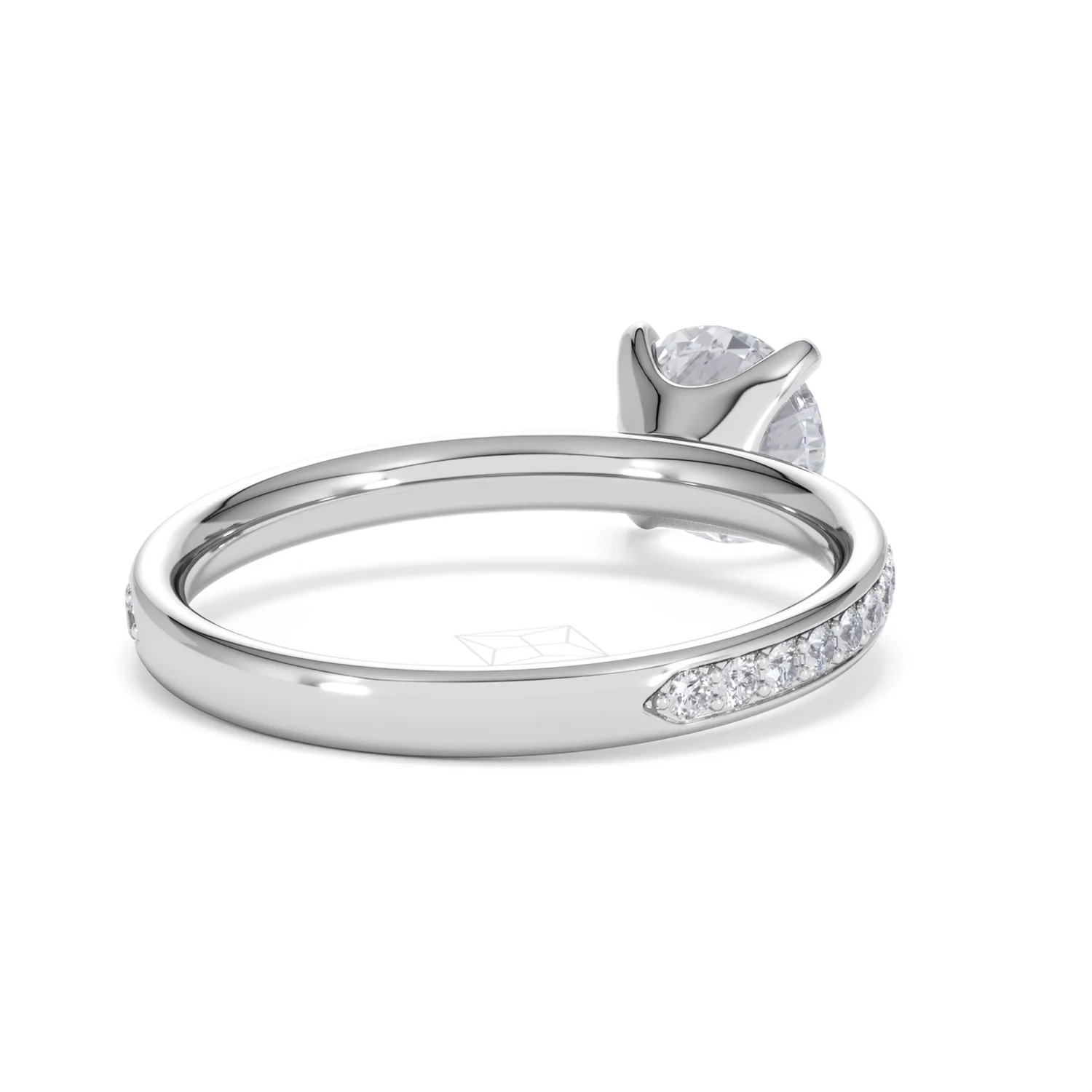Origin 1.25ct Round Cut Lab Diamond Solitaire Engagement Ring with Side Stones in Platinum - Image 41