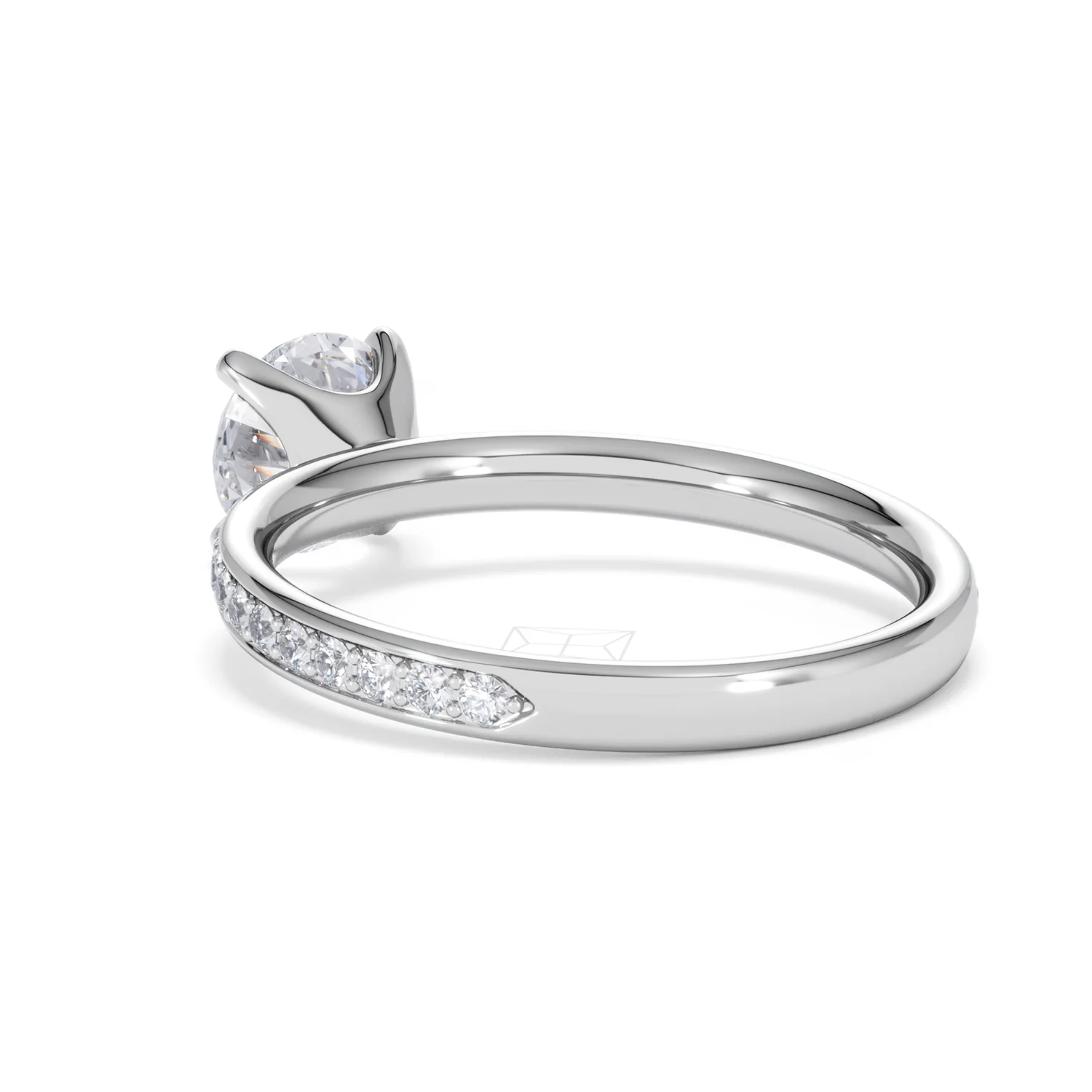 Origin 1.25ct Round Cut Lab Diamond Solitaire Engagement Ring with Side Stones in Platinum - Image 55