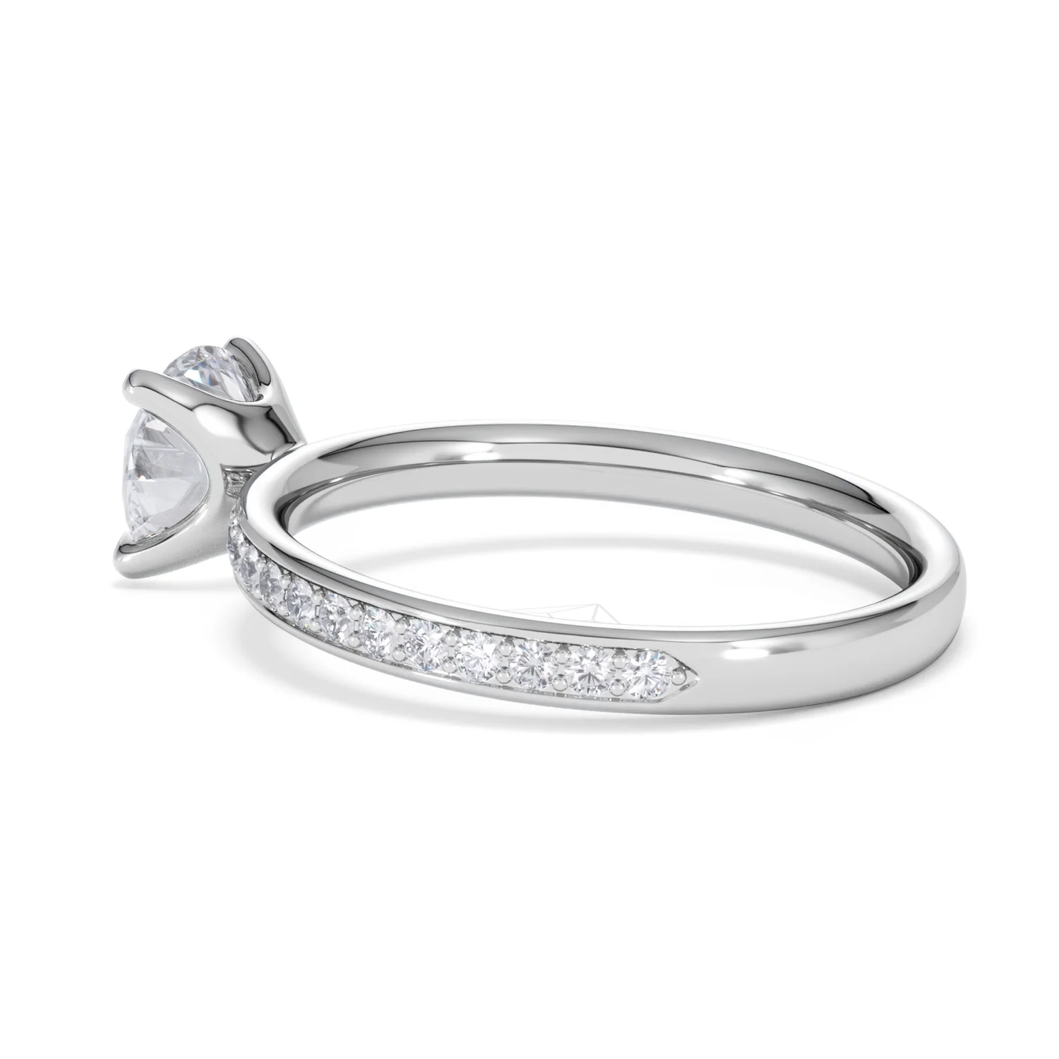 Origin 1.25ct Round Cut Lab Diamond Solitaire Engagement Ring with Side Stones in Platinum - Image 60