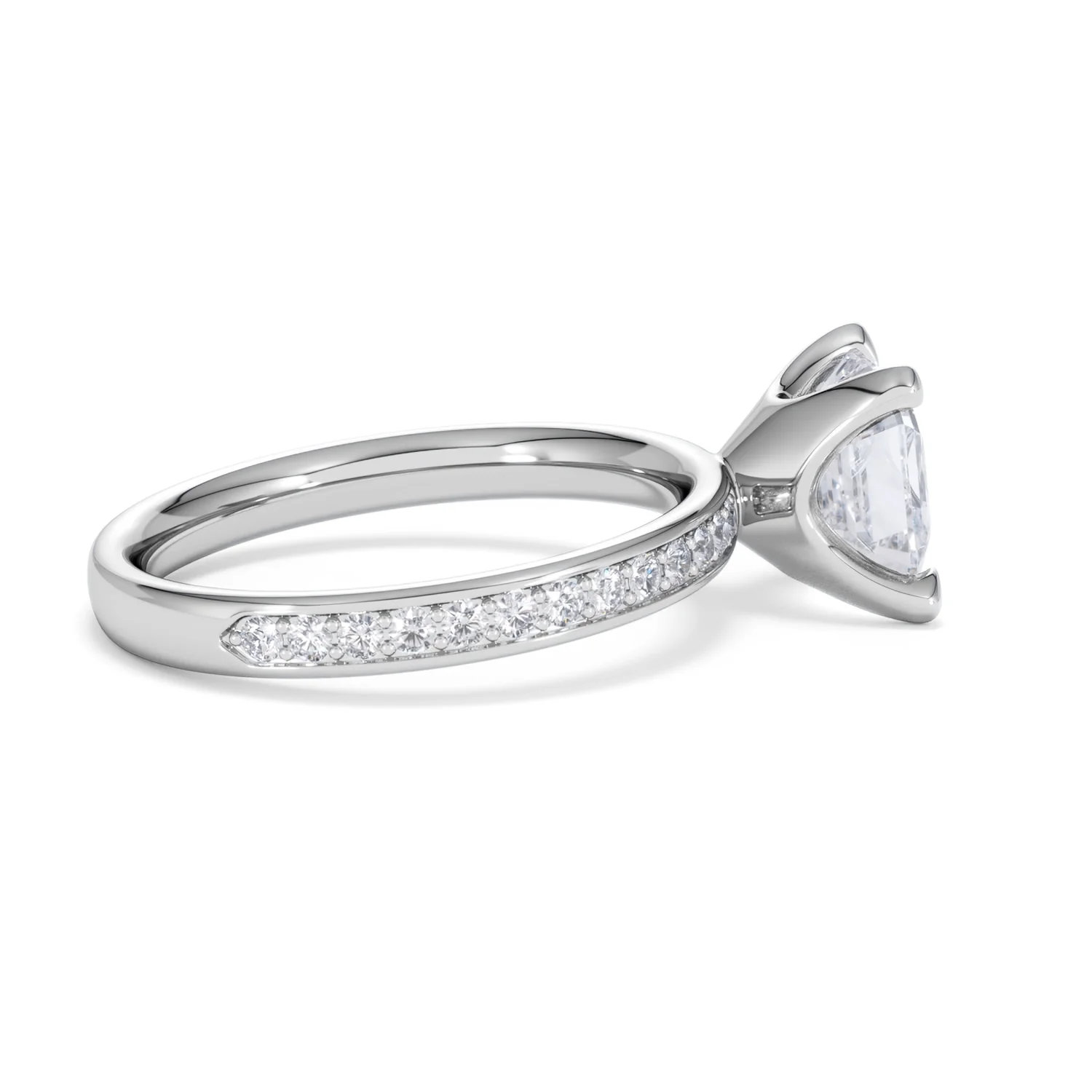 Origin 2.25ct Asscher Cut Lab Diamond Solitaire Engagement Ring with Side Stones in Platinum - Image 29