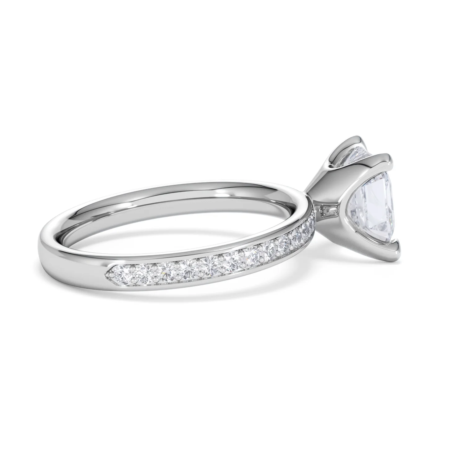 Origin 2.25ct Asscher Cut Lab Diamond Solitaire Engagement Ring with Side Stones in Platinum - Image 30
