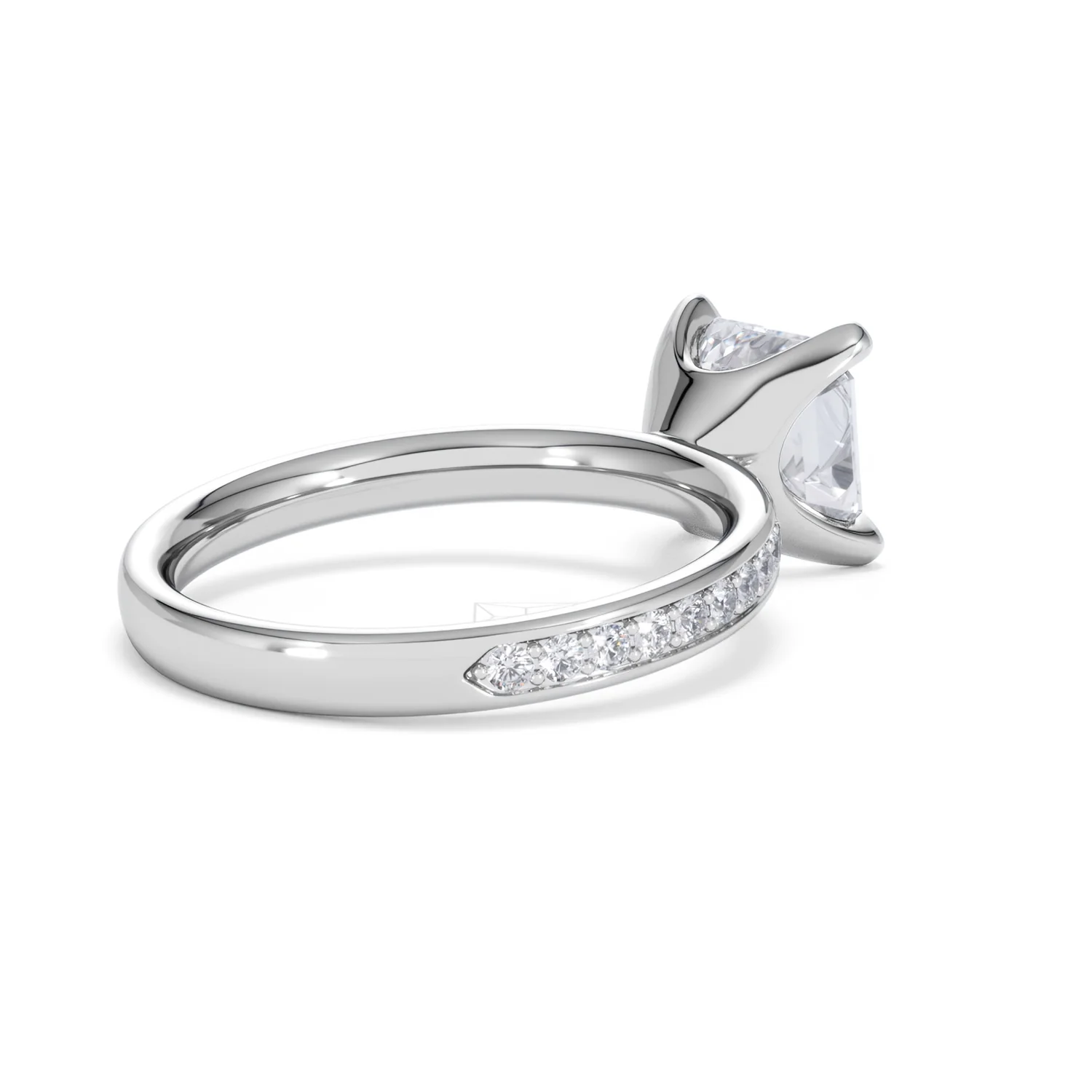 Origin 2.25ct Asscher Cut Lab Diamond Solitaire Engagement Ring with Side Stones in Platinum - Image 37