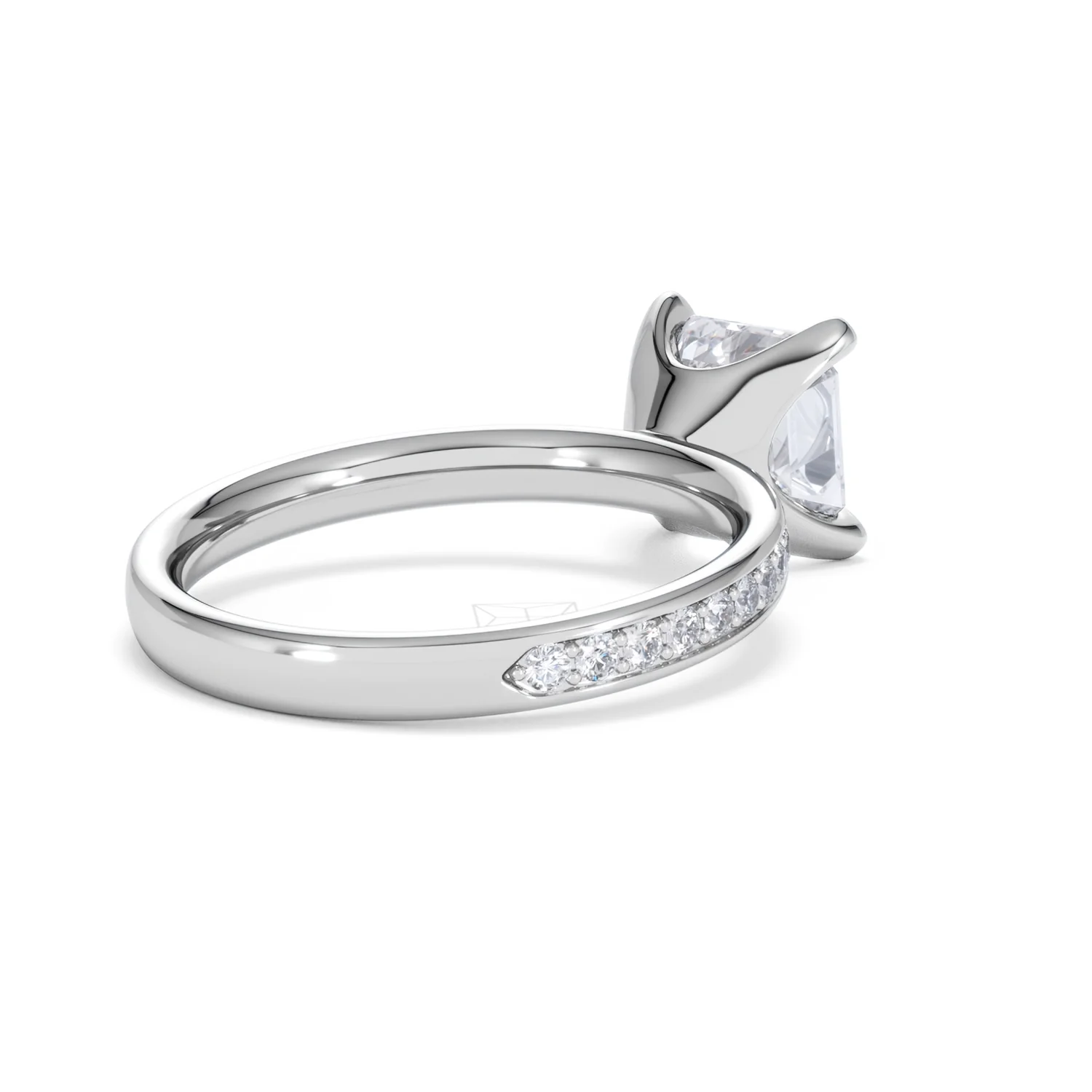 Origin 2.25ct Asscher Cut Lab Diamond Solitaire Engagement Ring with Side Stones in Platinum - Image 38