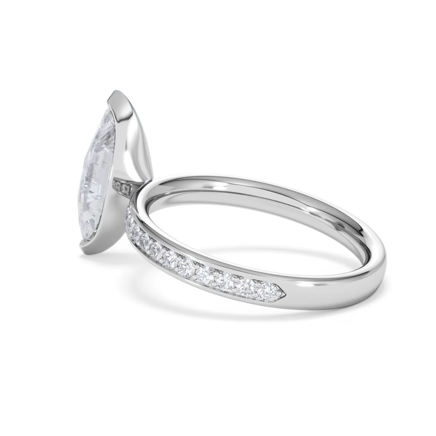 Origin 2.25ct Marquise Cut Lab Diamond Solitaire Engagement Ring with Side Stones in 18K White Gold - Image 60