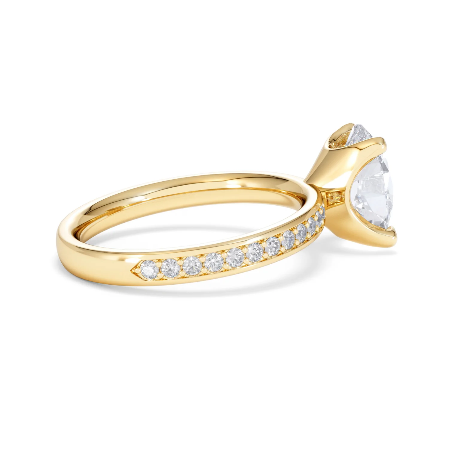 Origin 2.25ct Oval Cut Lab Diamond Solitaire Engagement Ring with Side Stones in 18K Yellow Gold - Image 31