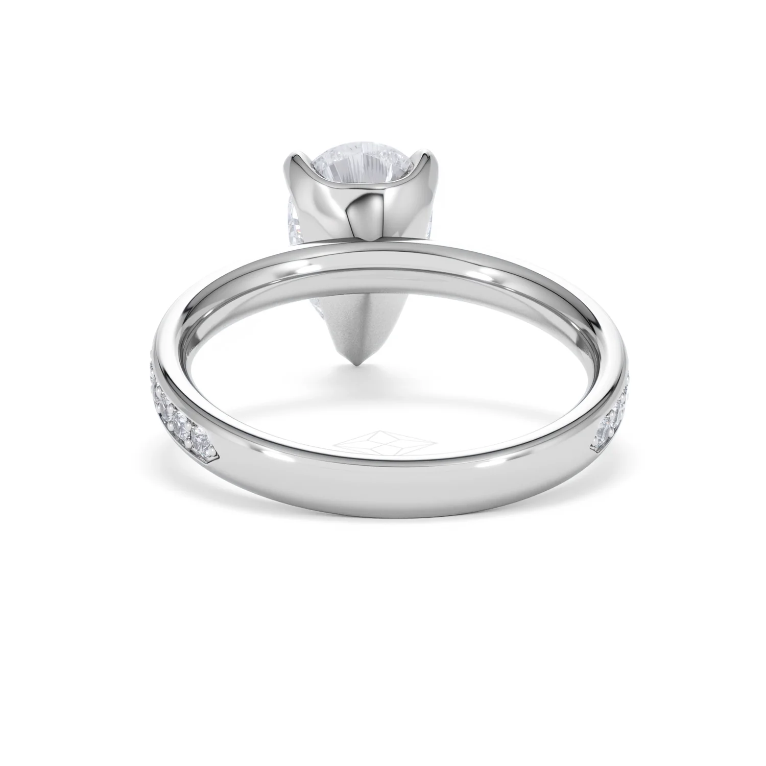 Origin 2.25ct Pear Cut Lab Diamond Solitaire Engagement Ring with Side Stones in 18K White Gold - Image 48