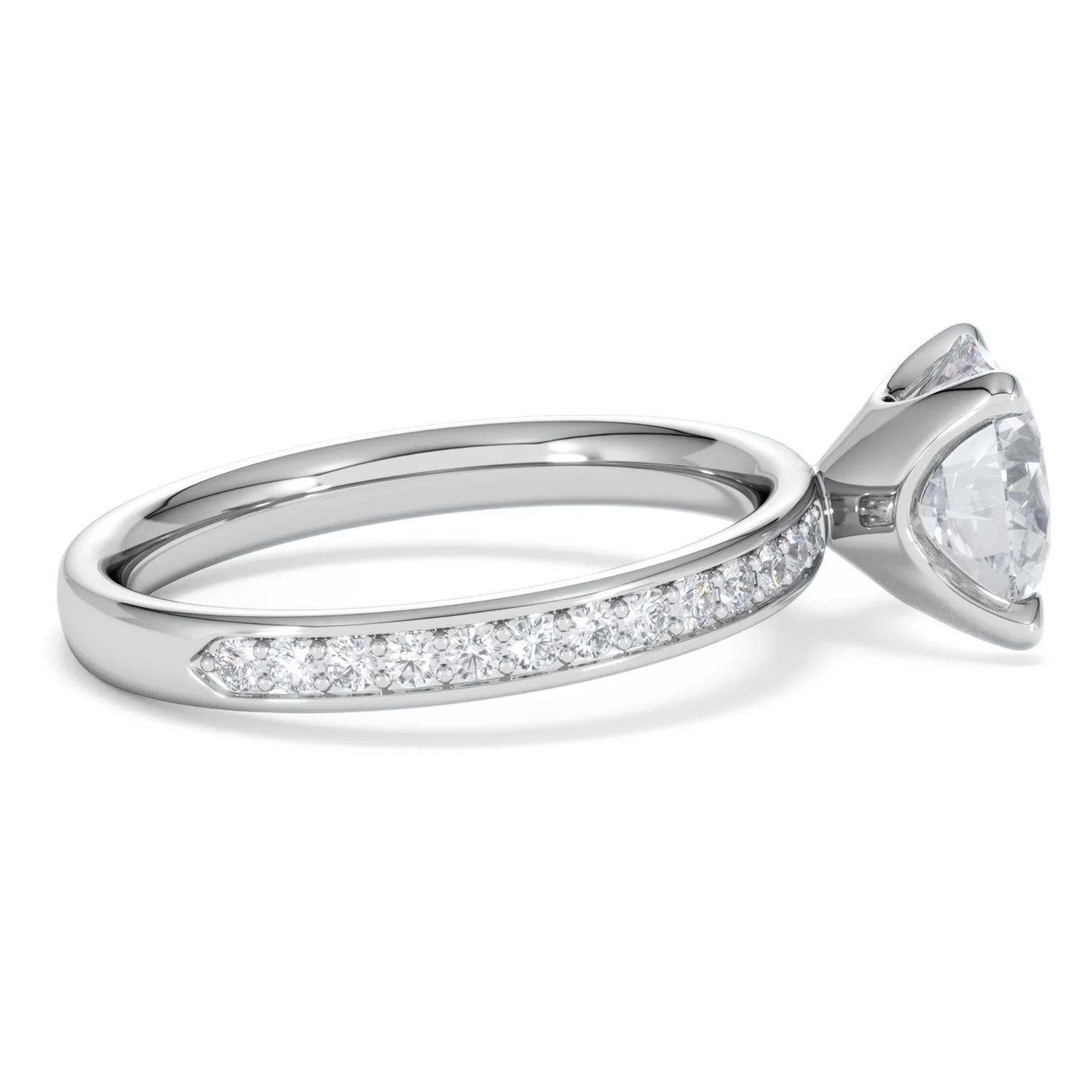 Origin 2.25ct Round Cut Lab Diamond Solitaire Engagement Ring with Side Stones in Platinum - Image 28