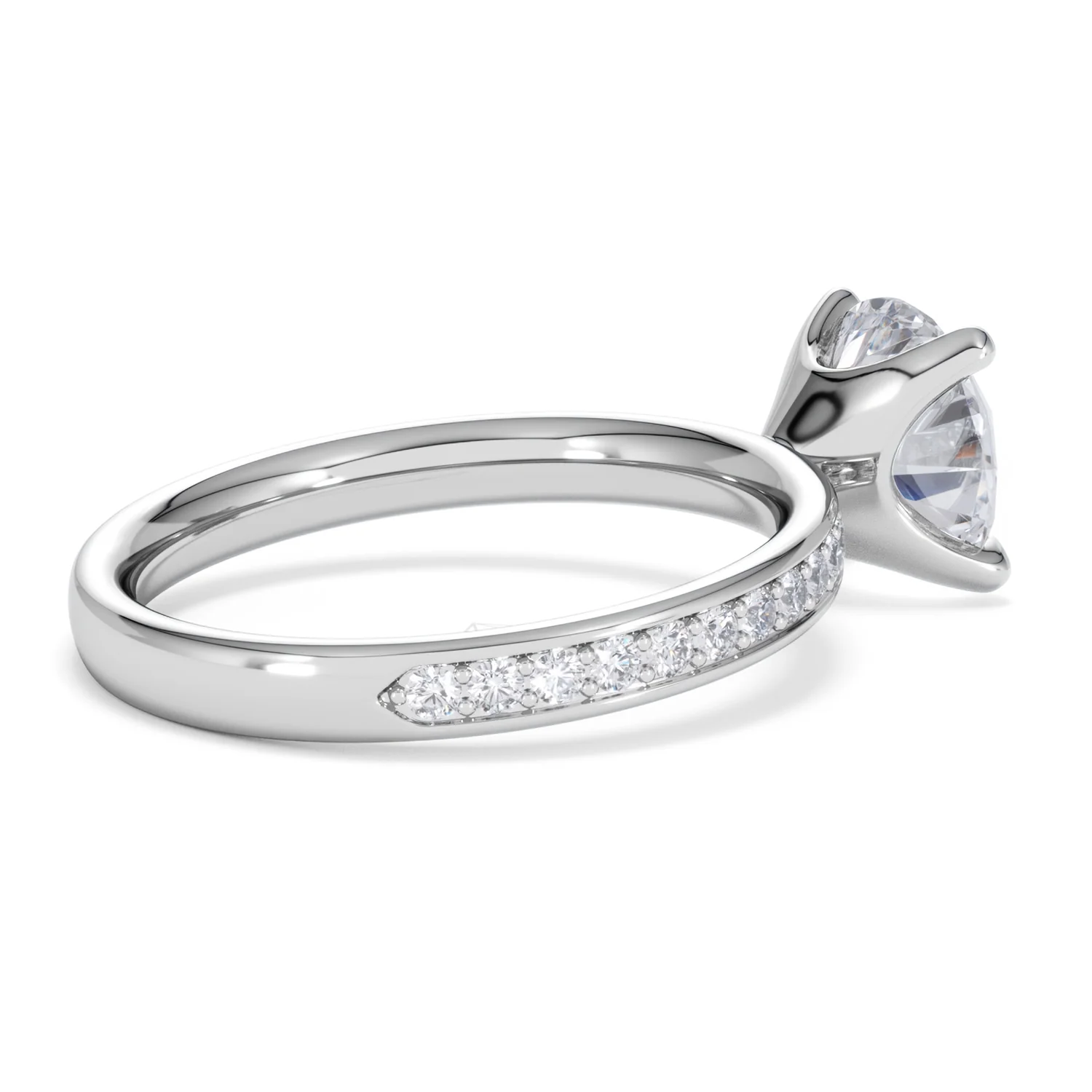 Origin 2.25ct Round Cut Lab Diamond Solitaire Engagement Ring with Side Stones in Platinum - Image 34