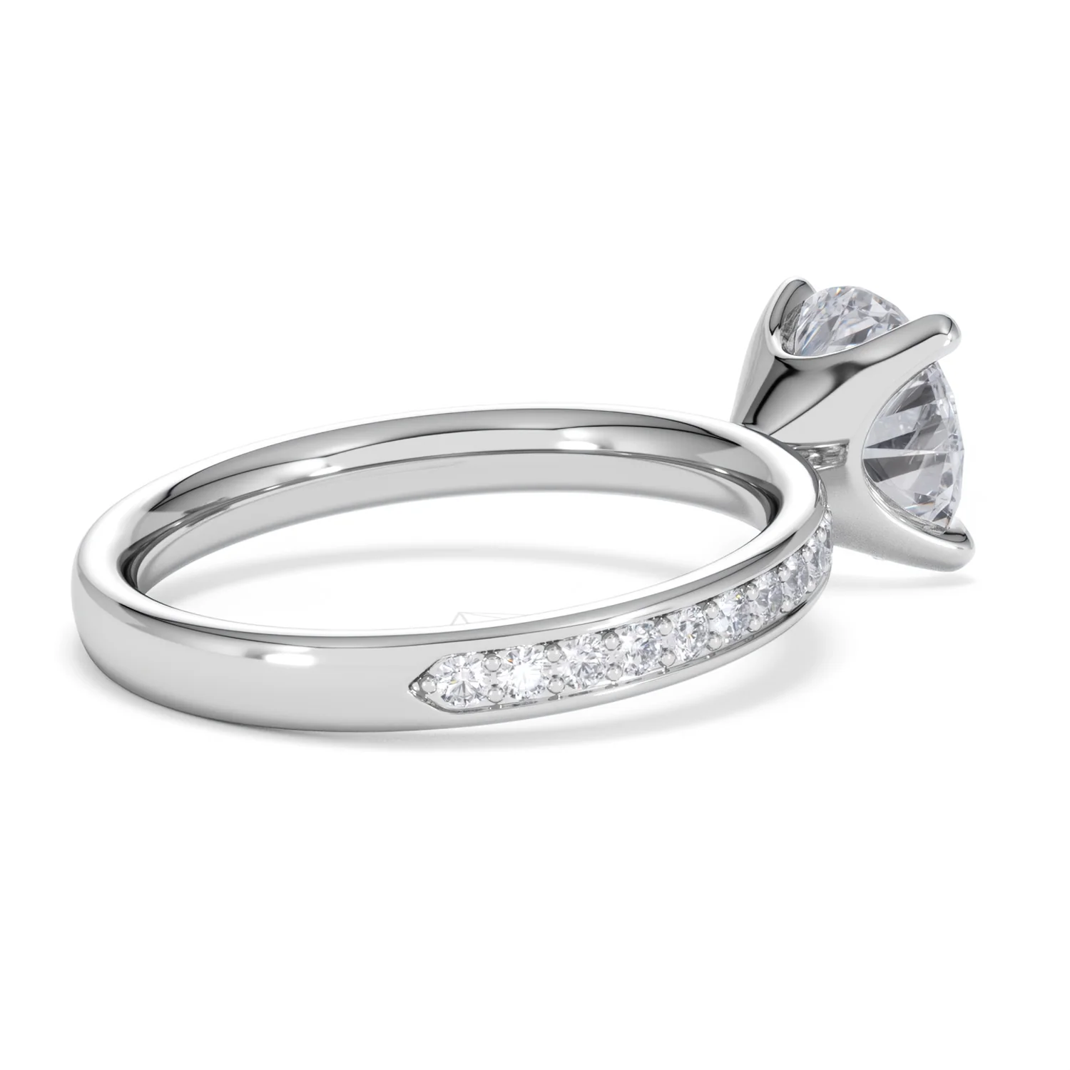 Origin 2.25ct Round Cut Lab Diamond Solitaire Engagement Ring with Side Stones in Platinum - Image 35