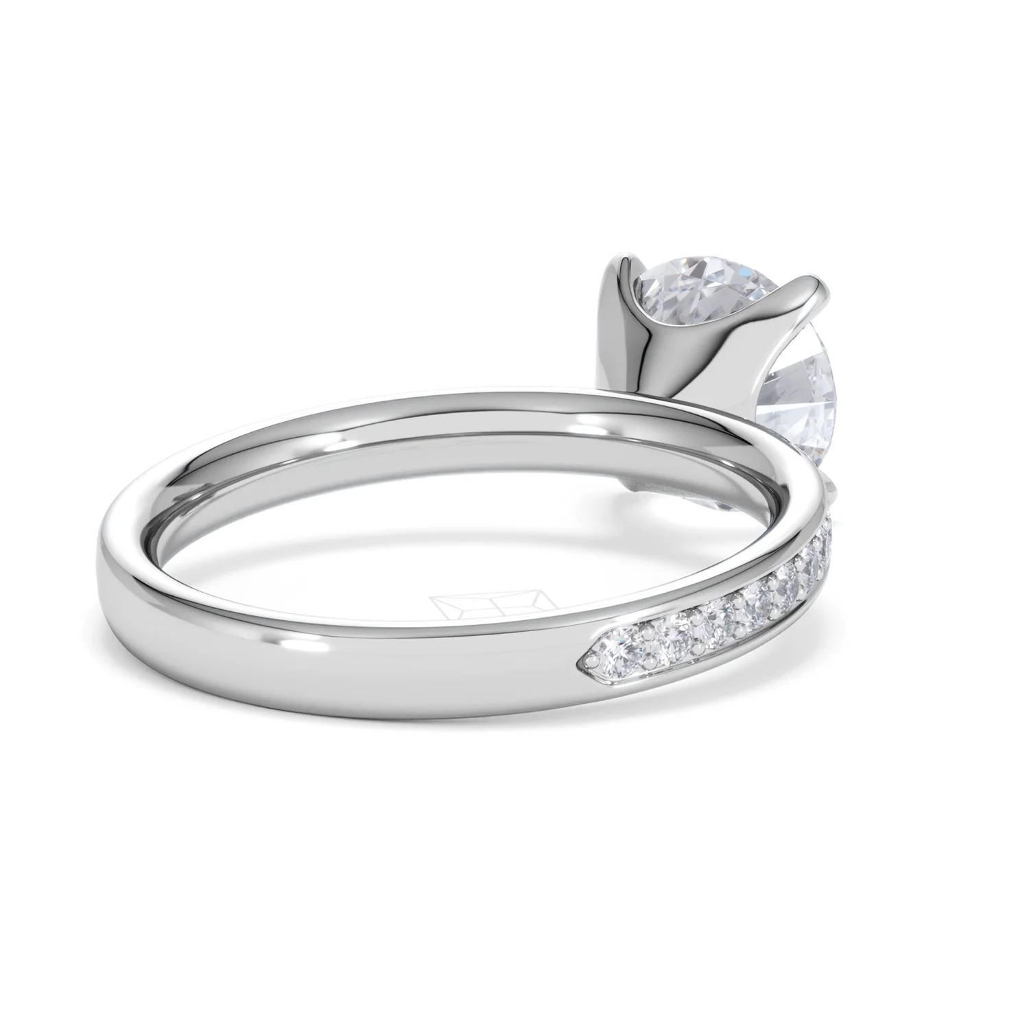 Origin 2.25ct Round Cut Lab Diamond Solitaire Engagement Ring with Side Stones in Platinum - Image 40
