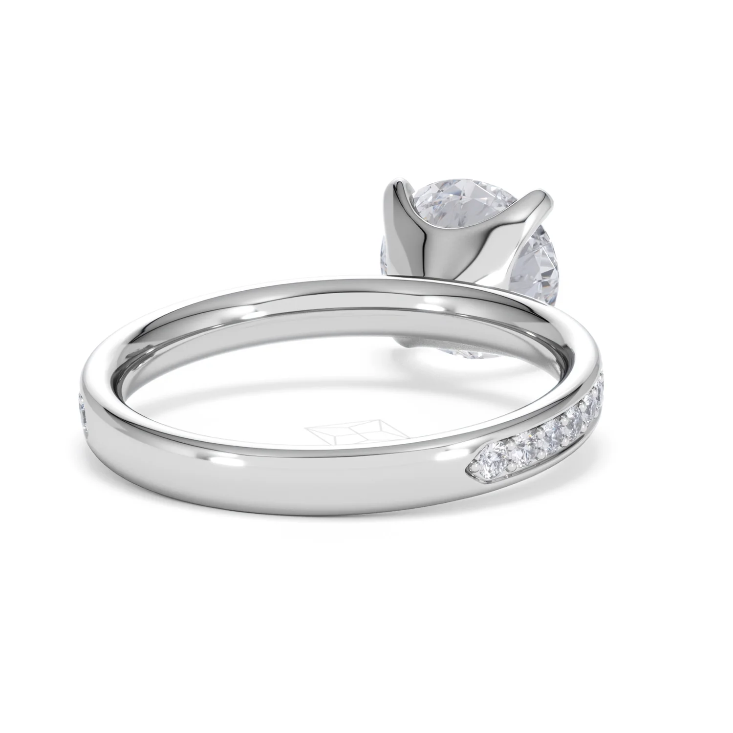 Origin 2.25ct Round Cut Lab Diamond Solitaire Engagement Ring with Side Stones in Platinum - Image 42