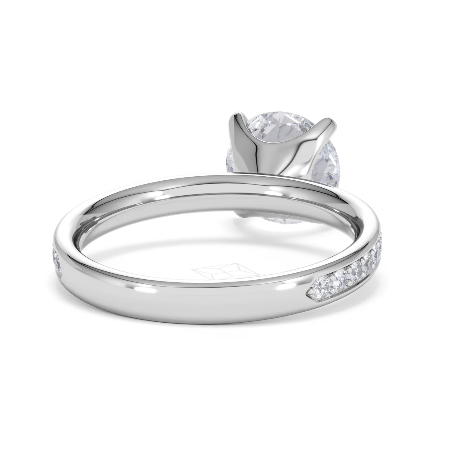 Origin 2.25ct Round Cut Lab Diamond Solitaire Engagement Ring with Side Stones in Platinum - Image 43