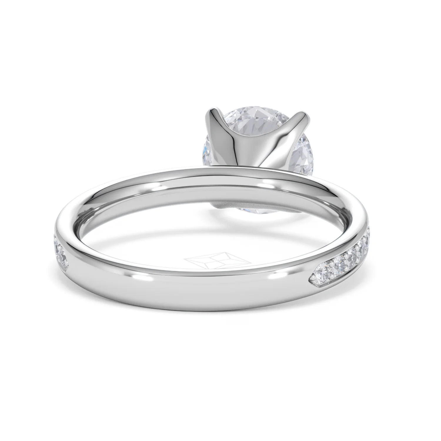 Origin 2.25ct Round Cut Lab Diamond Solitaire Engagement Ring with Side Stones in Platinum - Image 44