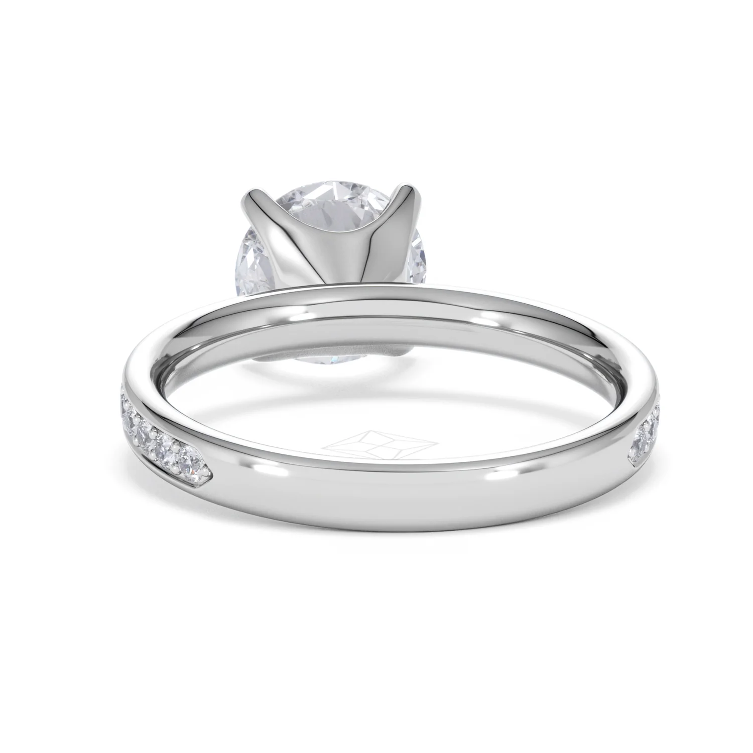 Origin 2.25ct Round Cut Lab Diamond Solitaire Engagement Ring with Side Stones in Platinum - Image 49
