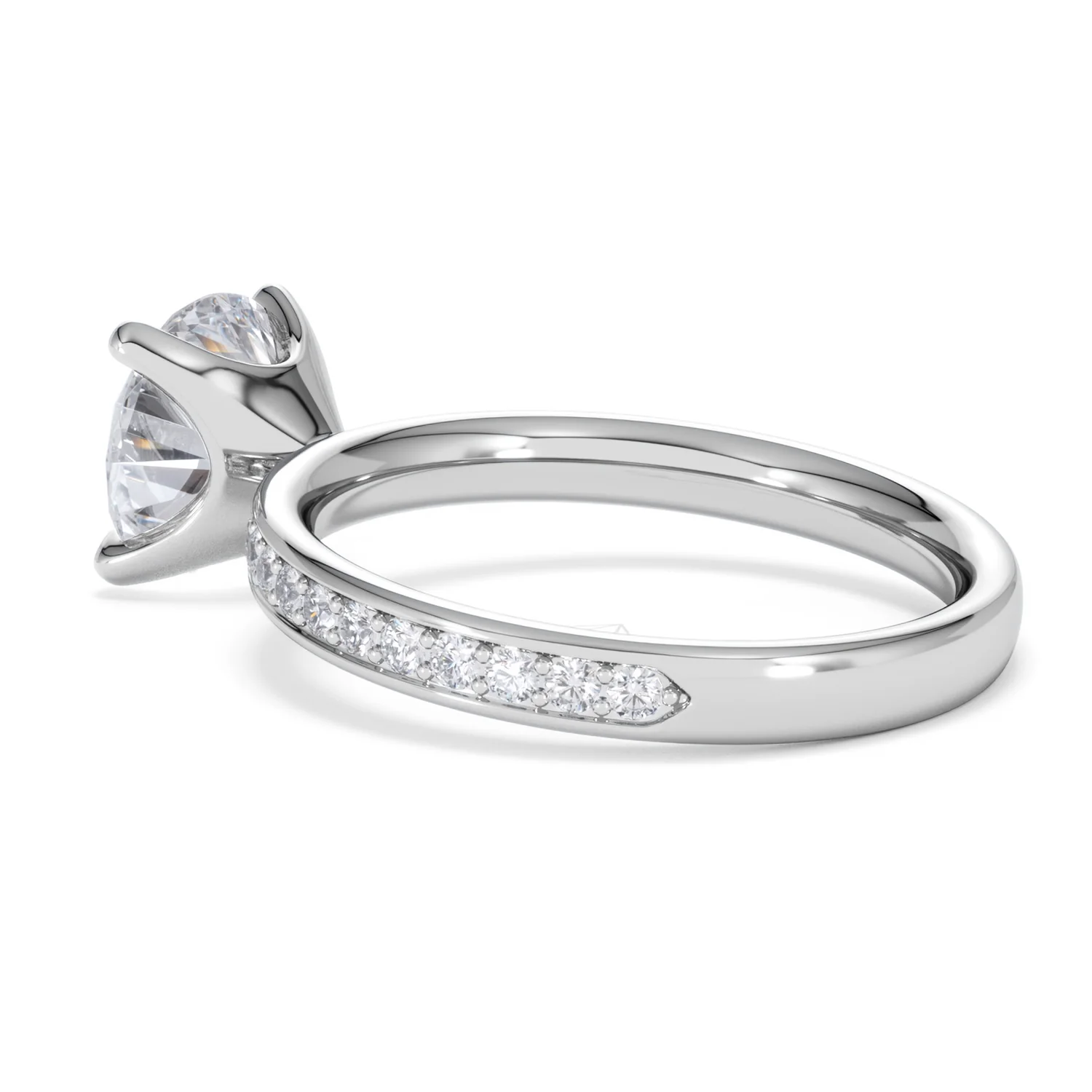 Origin 2.25ct Round Cut Lab Diamond Solitaire Engagement Ring with Side Stones in Platinum - Image 59
