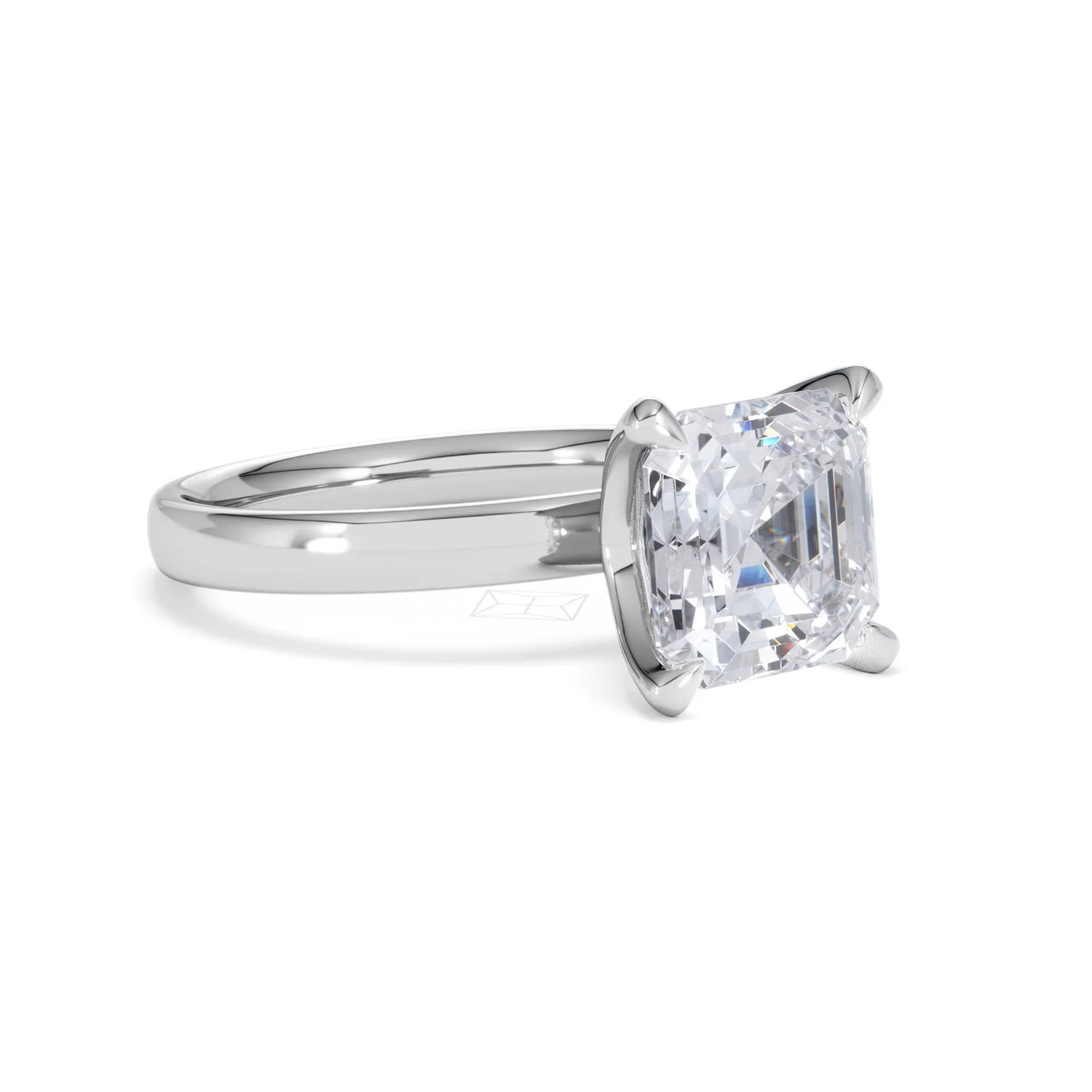 Origin 3.00ct Asscher Cut Lab Diamond Solitaire Engagement Ring in Platinum - Image 15
