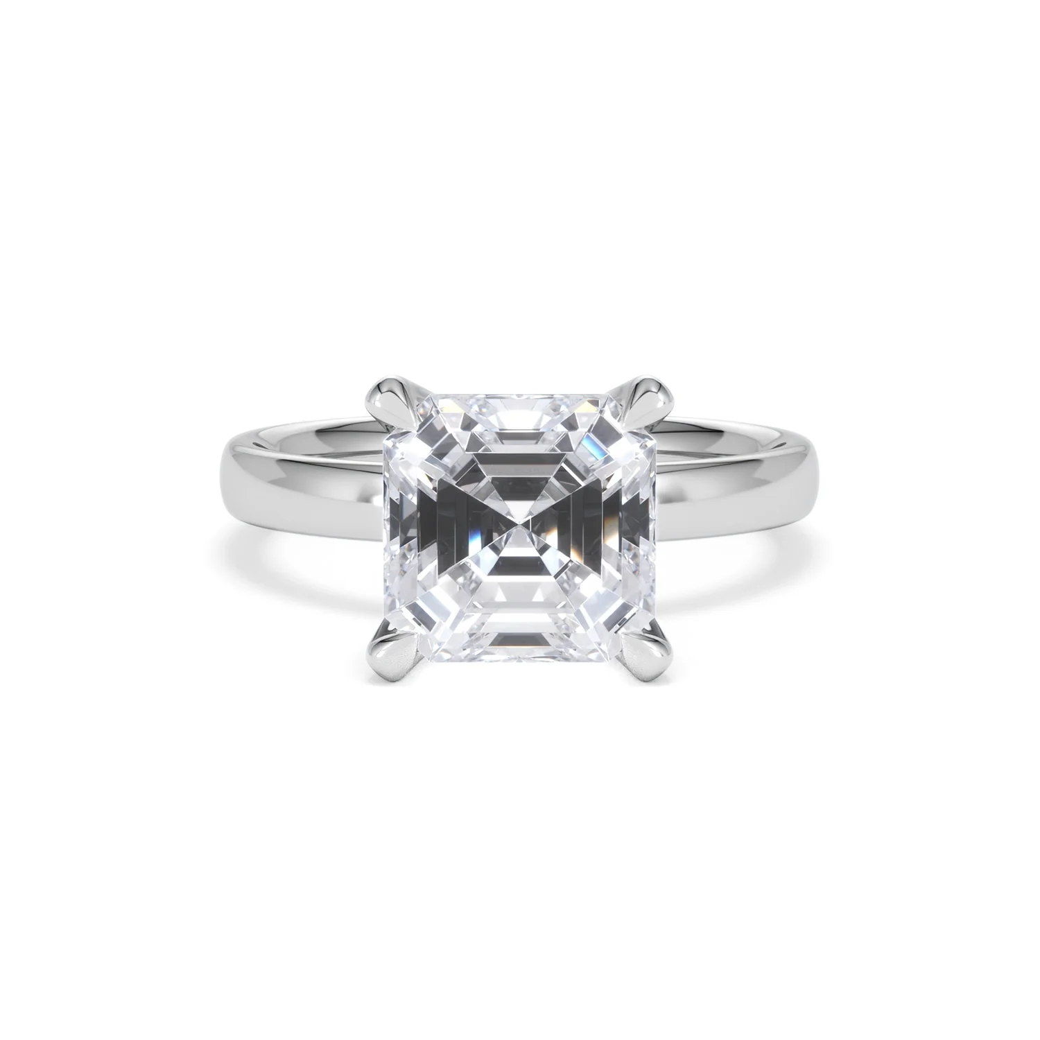 Origin 3.00ct Asscher Cut Lab Diamond Solitaire Engagement Ring in Platinum - Image 7