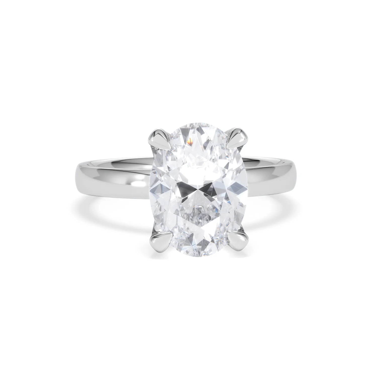 Origin 3.00ct Oval Cut Lab Diamond Solitaire Engagement Ring in 18K White Gold - Image 8