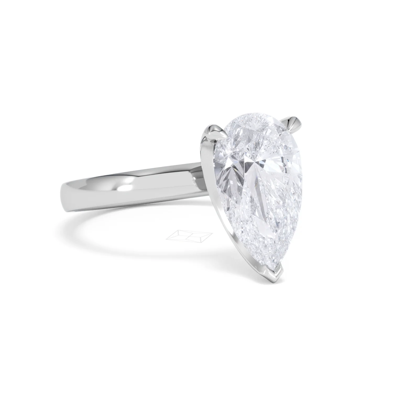 Origin 3.00ct Pear Cut Lab Diamond Solitaire Engagement Ring in 18K White Gold - Image 13