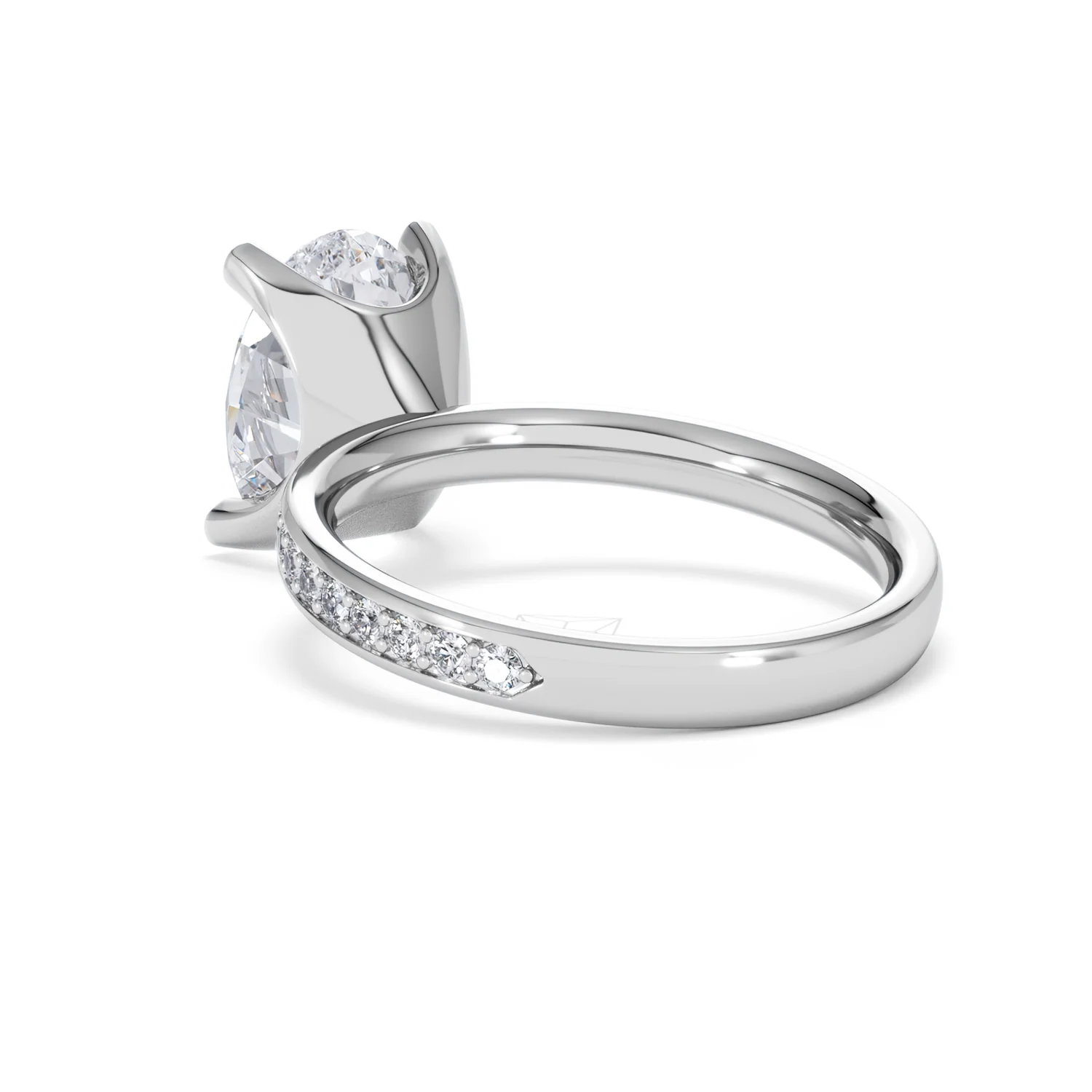 Origin 3.30ct Oval Cut Lab Diamond Solitaire Engagement Ring with Side Stones in Platinum - Image 55