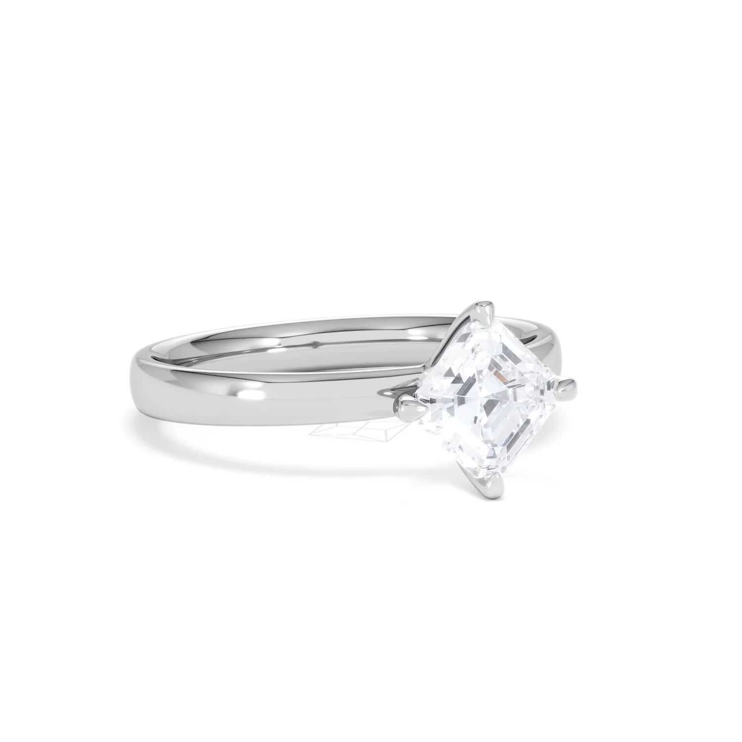 Origin Twist 1.00ct Asscher Cut Lab Diamond Solitaire Engagement Ring in Platinum - Image 13