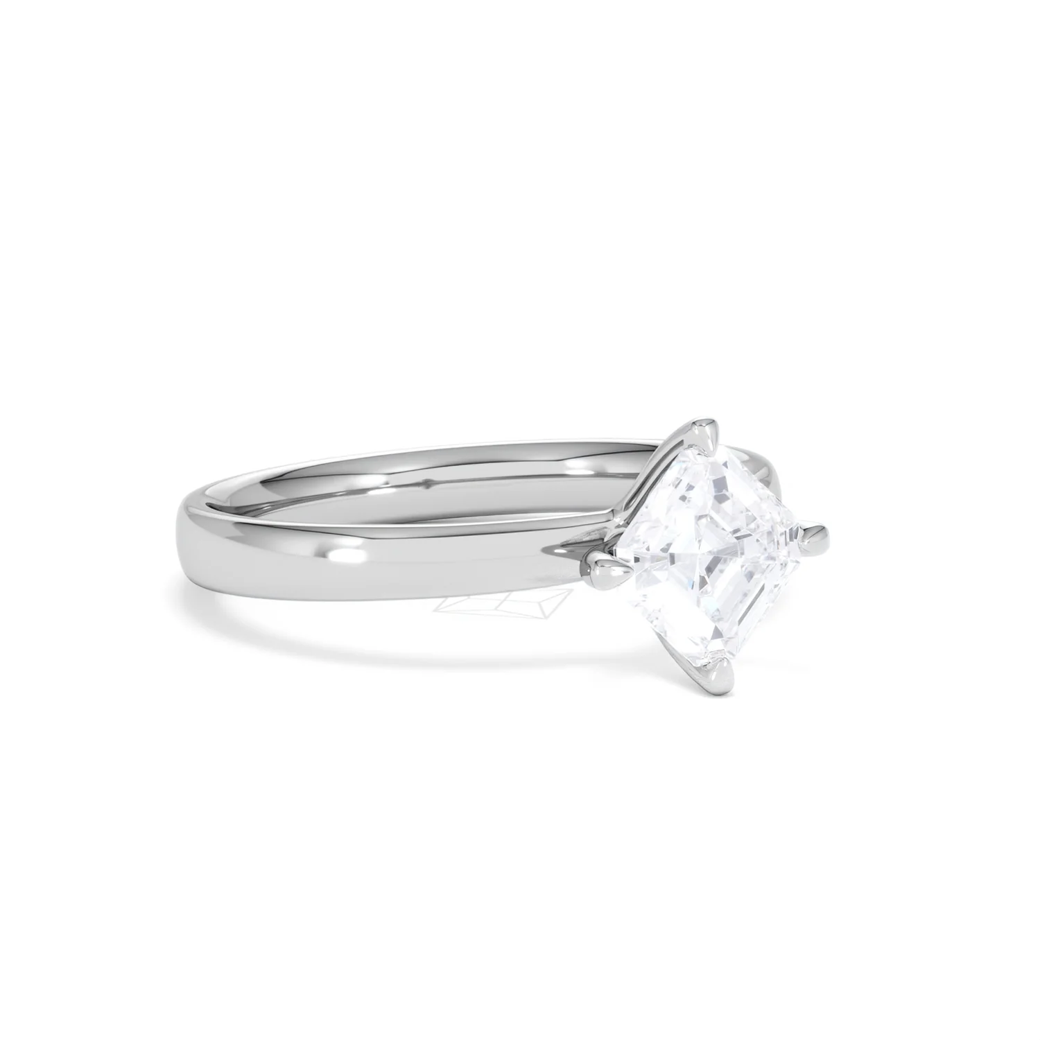 Origin Twist 1.00ct Asscher Cut Lab Diamond Solitaire Engagement Ring in Platinum - Image 14