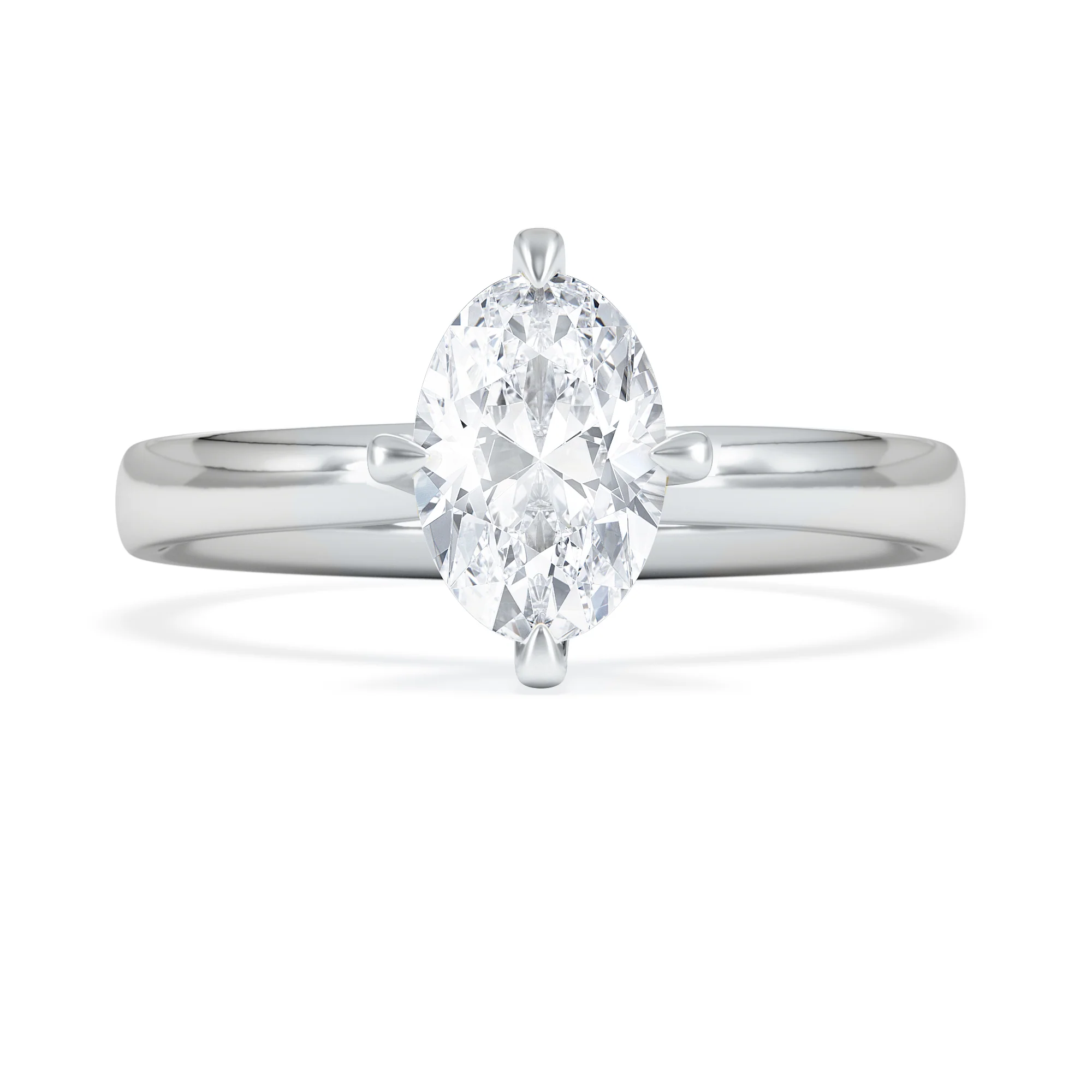 Origin Twist 1.00ct Oval Cut Lab Diamond Solitaire Engagement Ring in Platinum - Image 6