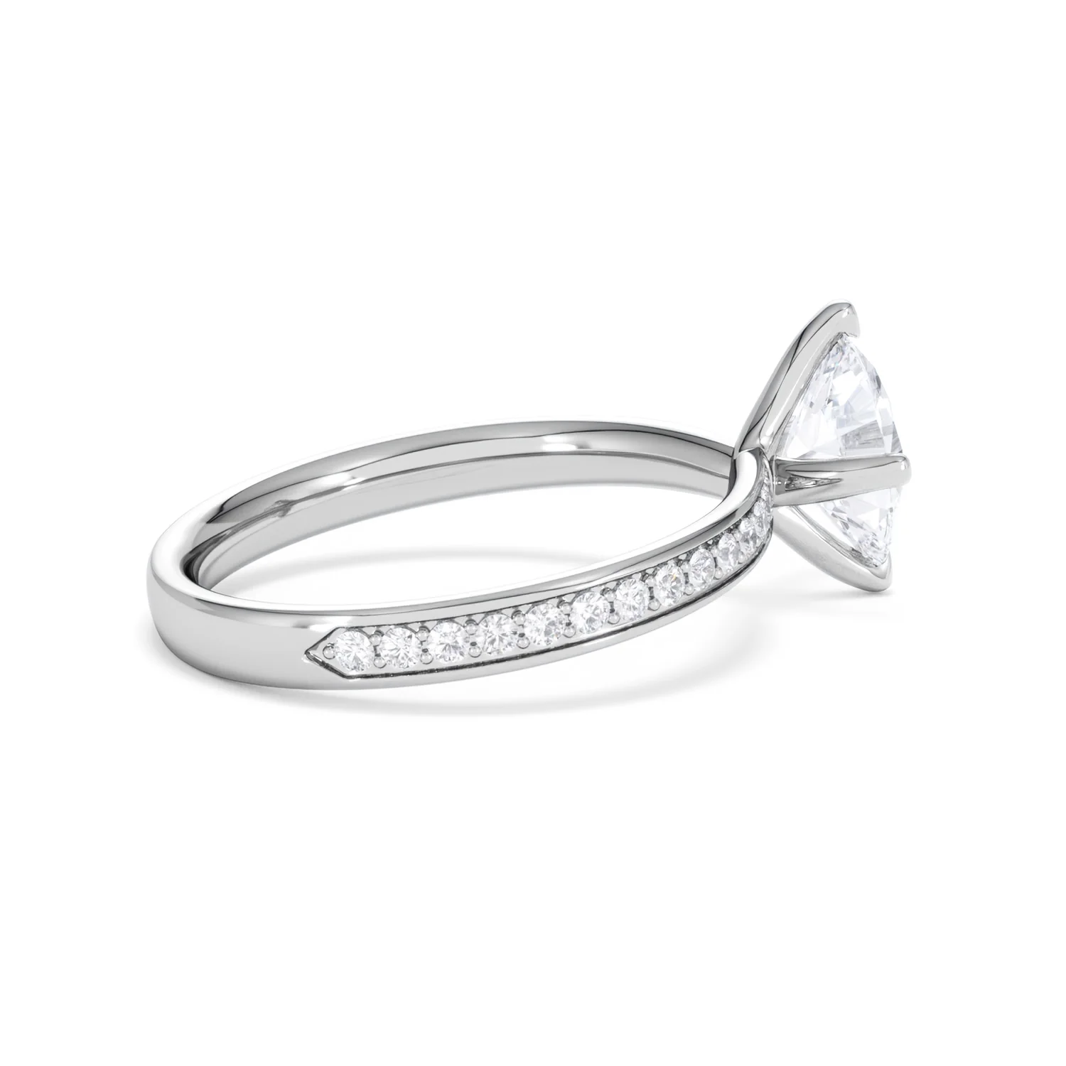 Origin Twist 1.00ct Oval Cut Lab Diamond Solitaire Engagement Ring with Side Stones in Platinum - Image 31